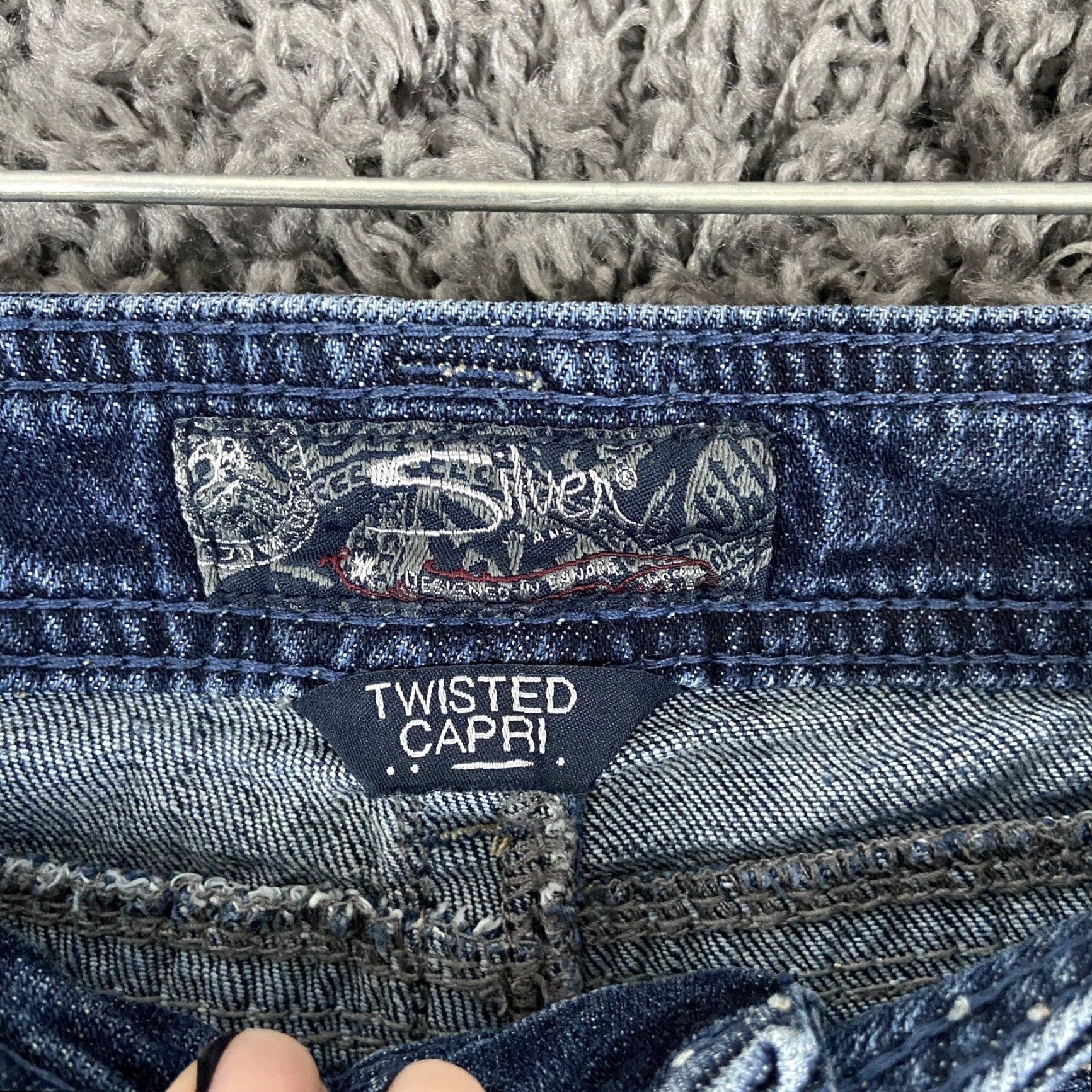 Silver Jeans Co. Silver Jeans Capri Jeans Women W29 Distressed Heavy Stitch Blue Womens Size 29" - 7 Thumbnail