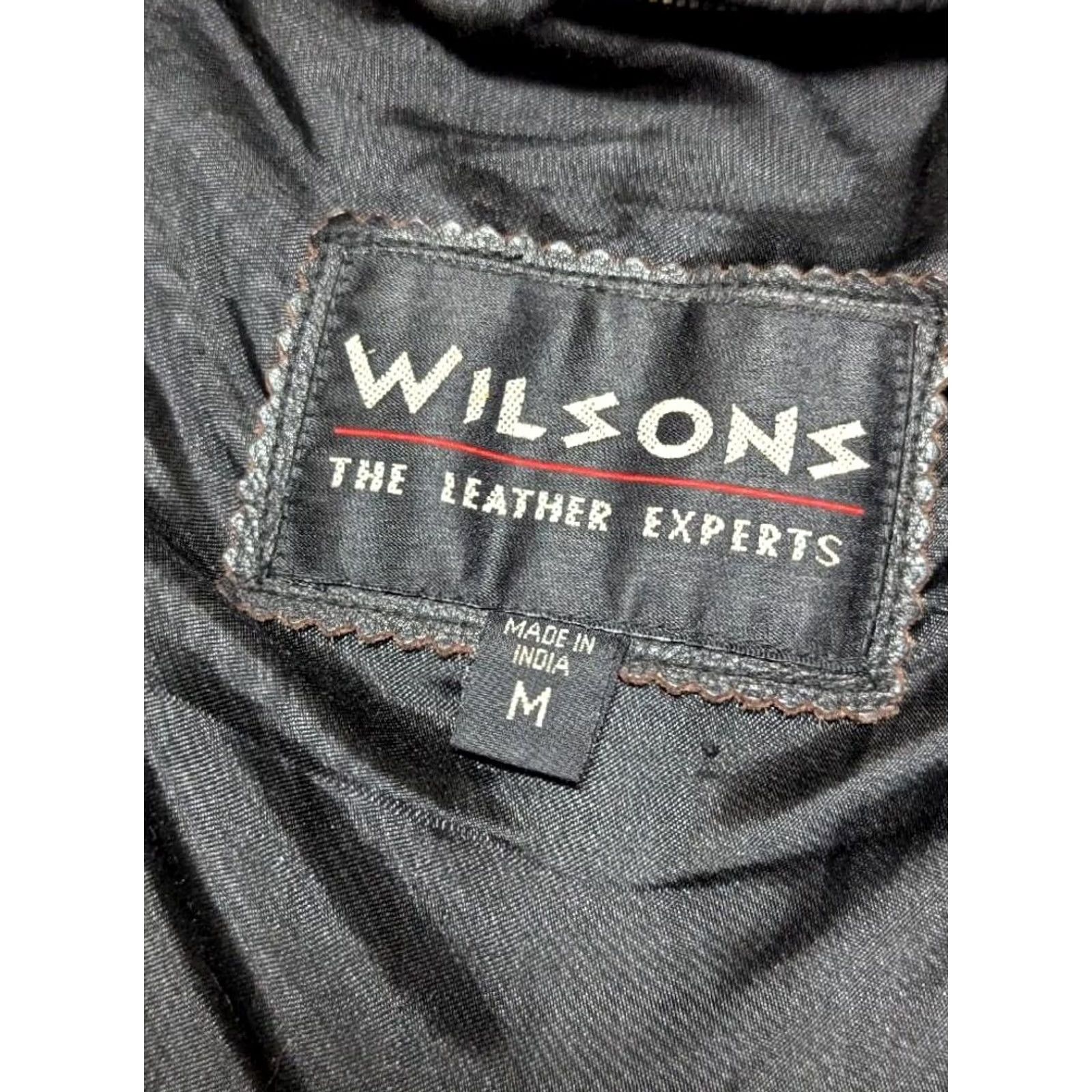 Vintage VINTAGE Wilsons Motorcycle Jacket - Leather, Black, M, Chest 42-44, Patina, 1990s, Mens Size US M / EU 48-50 / 2 - 5 Thumbnail