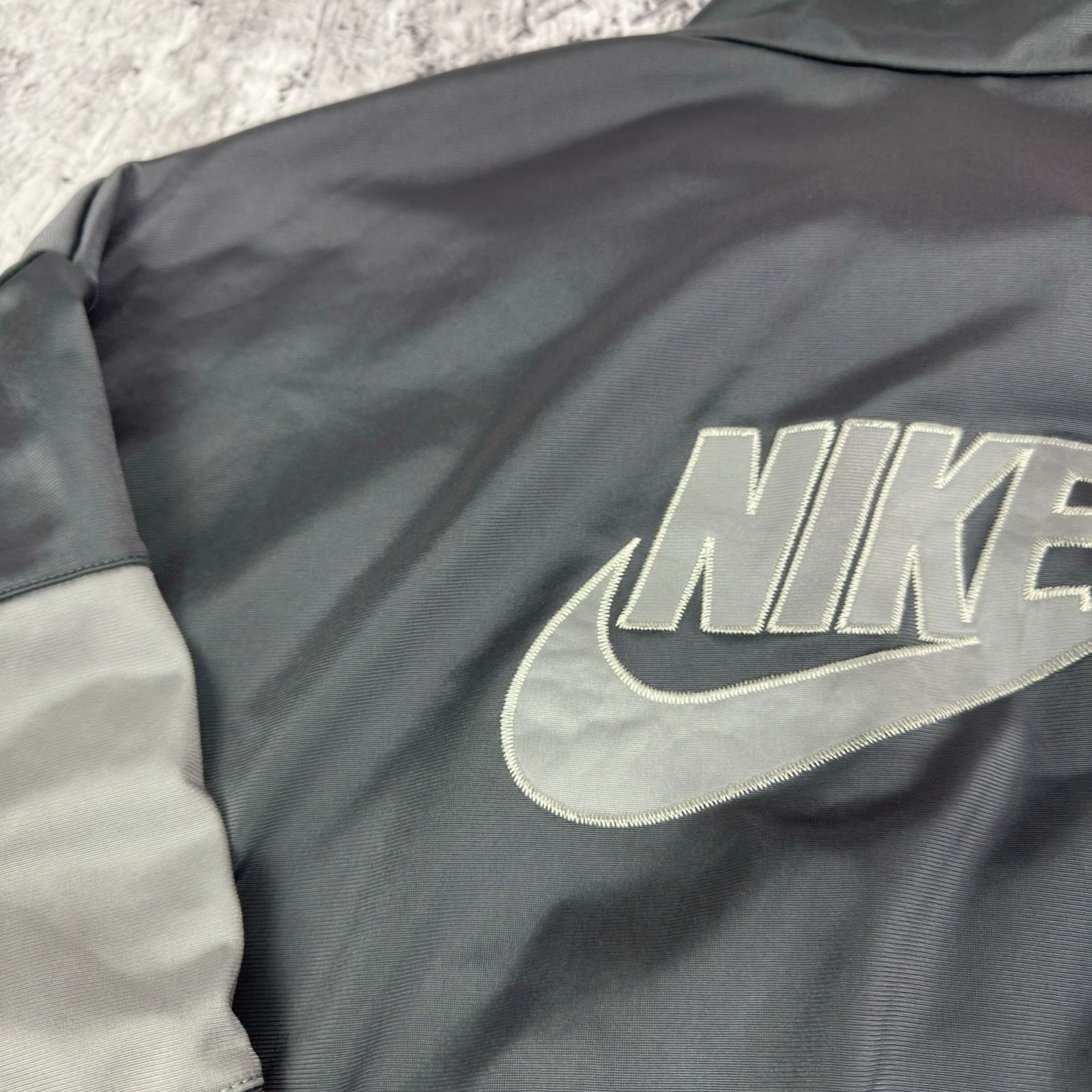 Nike Nike Men's Gray White Swoosh Spellout Full Zip Track Jacket Size US XL / EU 56 / 4 - 5 Thumbnail