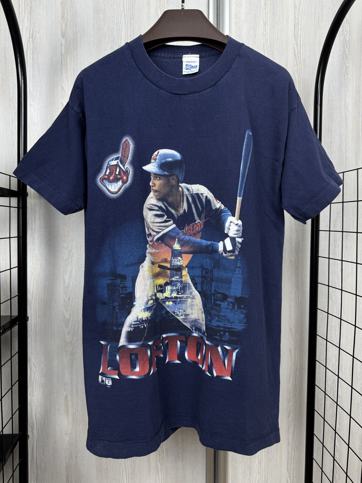 Salem Sportswear Vintage 1995 Kenny Lofton Cleveland Indians Salem USA Tee Size US L / EU 52-54 / 3 - 2 Thumbnail