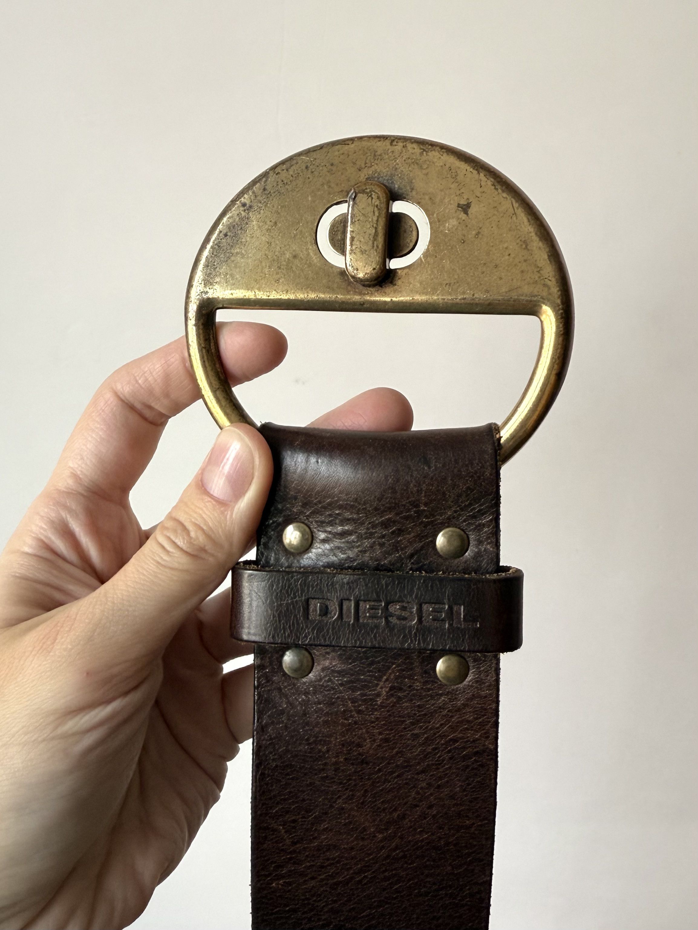 Diesel Vintage Diesel Leather Wide Belt WIth Massive Buckle 95/38 Size ONE SIZE - 2 Thumbnail