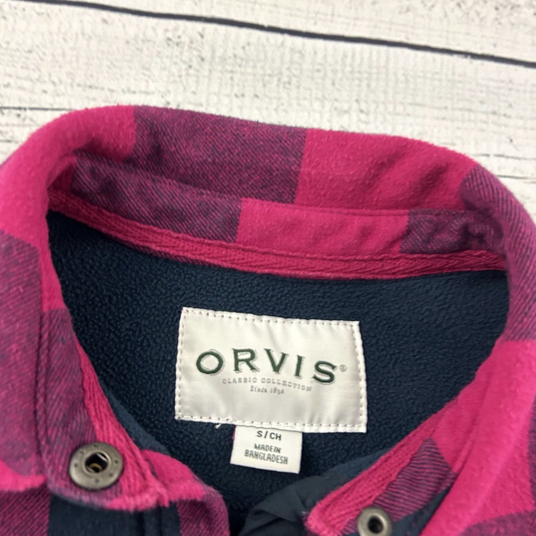 Orvis Orvis Jacket Women's Small Pink Plaid Lined Fleece Snap Closure Button Front Regular Size Shirt? Size S / US 4 / IT 40 - 2 Thumbnail