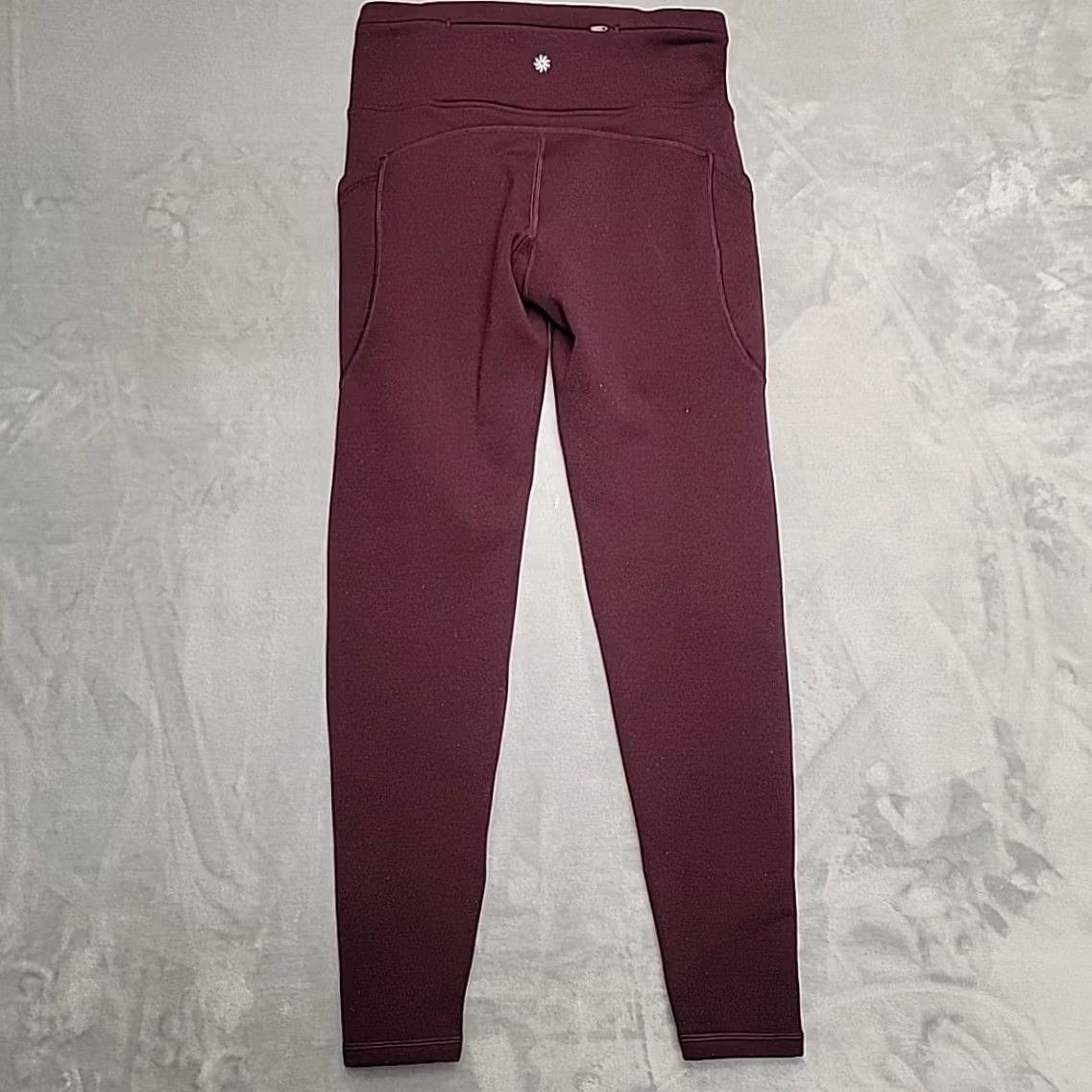 Athleta Athleta Ankle Womens S Red Leggings Maroon Altitude Stash Tight Polartec Powerstretch Size 28" / US 6 / IT 42 - 5 Thumbnail