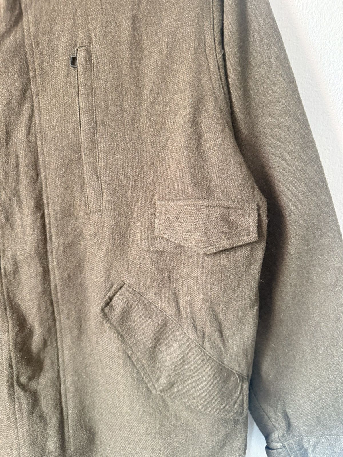 Le Grande Bleu (L.G.B.) JAPAN BRAND HOMLESS LONG JACKET WOOL ZIPPER OLIVE Size US M / EU 48-50 / 2 - 4 Thumbnail