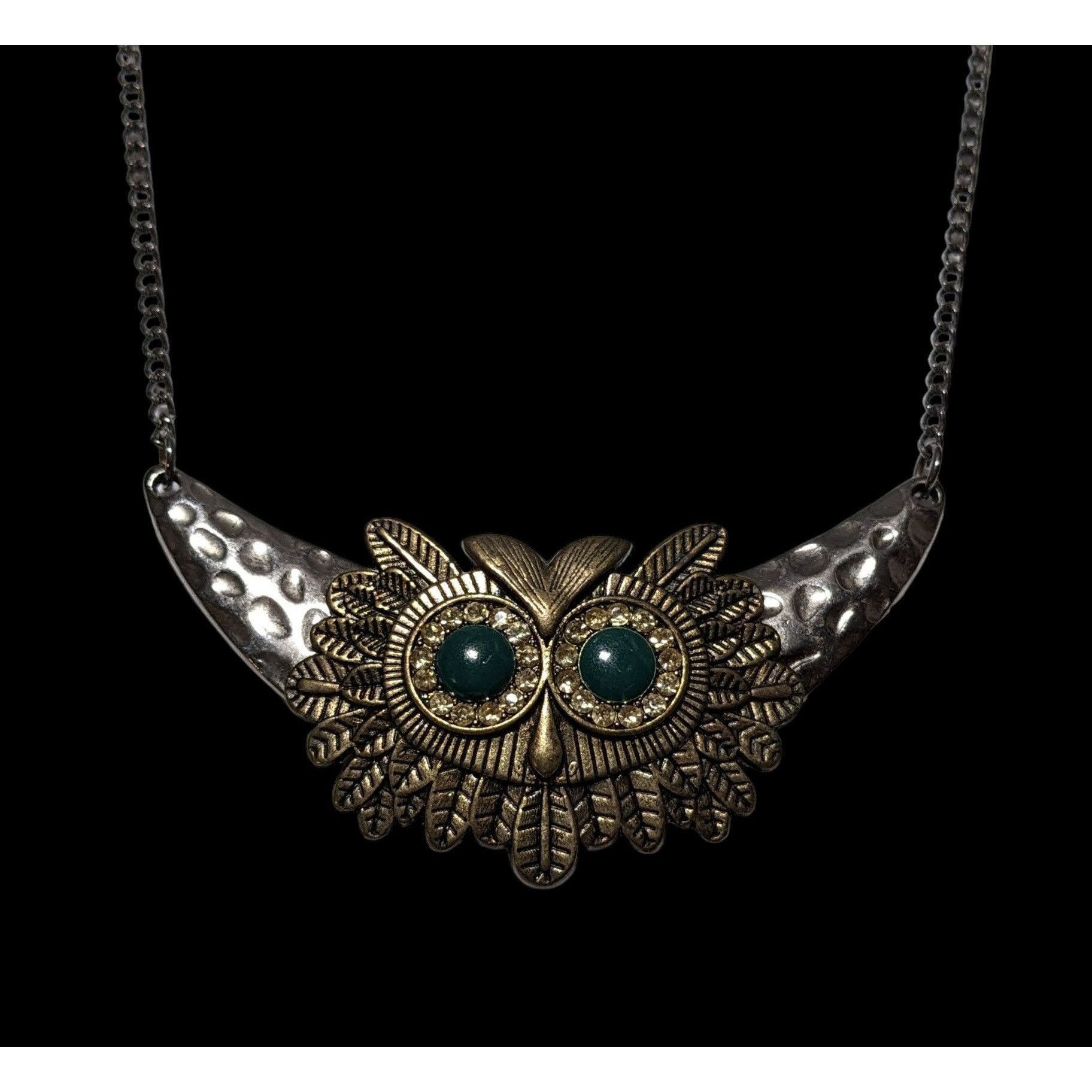 Other Steampunk Rhinestone Owl Necklace Size ONE SIZE - 1 Thumbnail