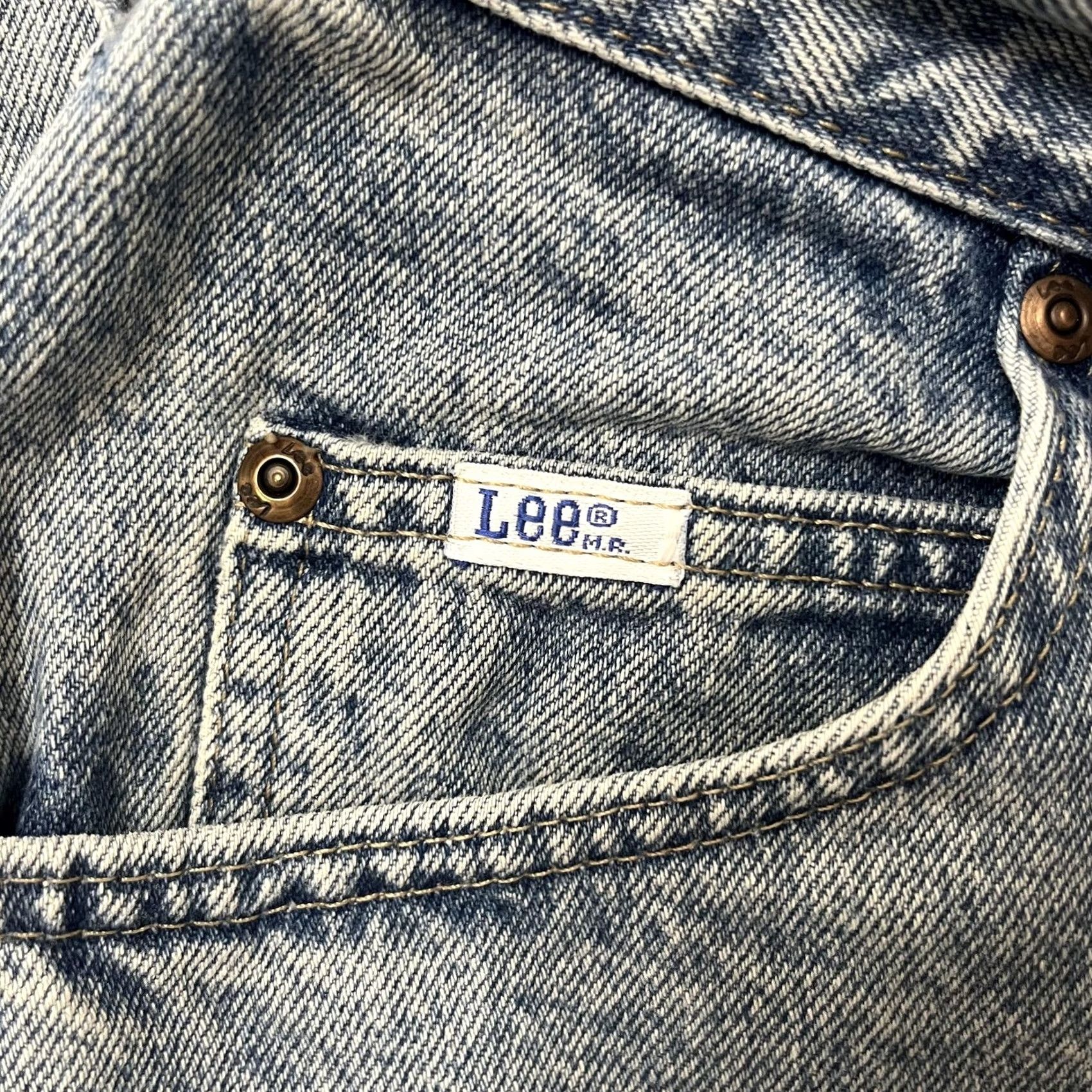 Lee VINTAGE Lee Jeans Womens 28P Blue Acid Wash High Rise Tapered Denim Mom Jeans Size 28" / US 6 / IT 42 - 2 Thumbnail