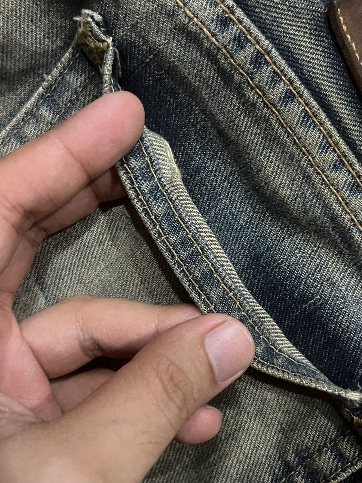 Vintage ⚡️Selvedge⚡️Vintage Lee Riders Sanforized Mud Washed Jeans Size US 27 - 13 Thumbnail