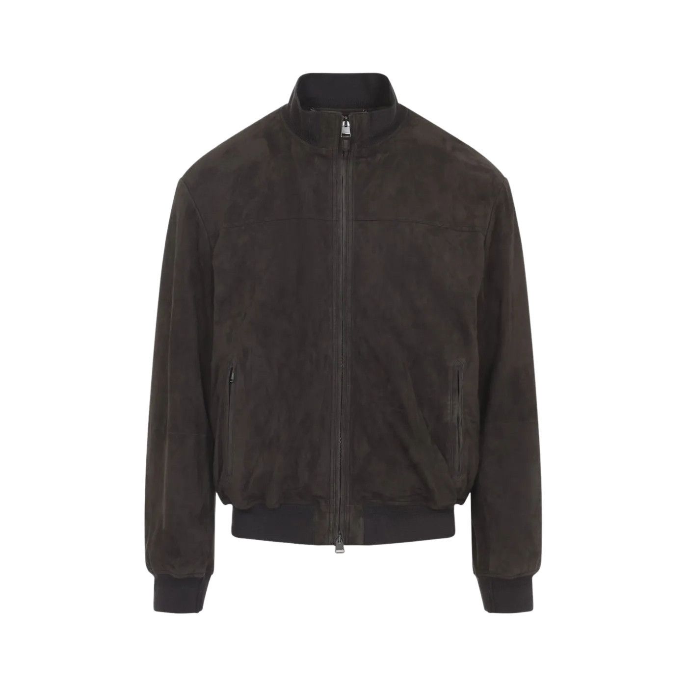 Canali CANALI Chocolate Brown Leather Bomber Jacket New & Authentic Size US XL / EU 56 / 4 - 1 Thumbnail