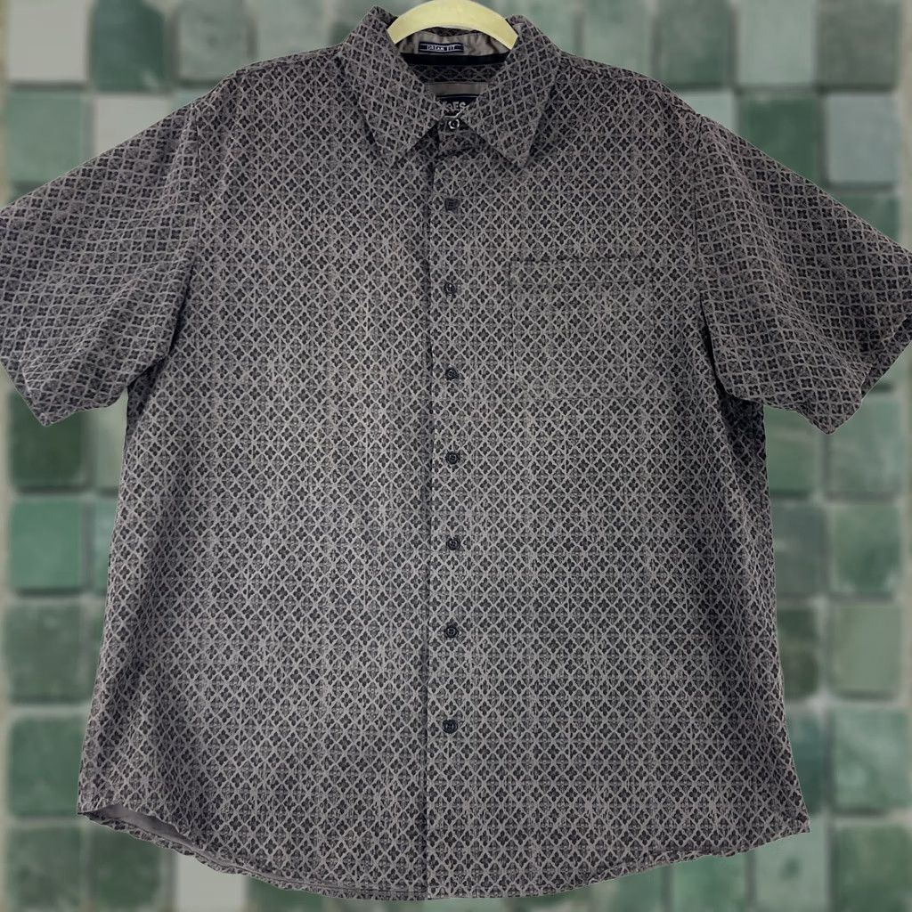 Vintage Toes On The Nose Button-Up Shirt Mens Large Brown Geo Print Dream Fit Casual Size US L / EU 52-54 / 3 - 1 Thumbnail