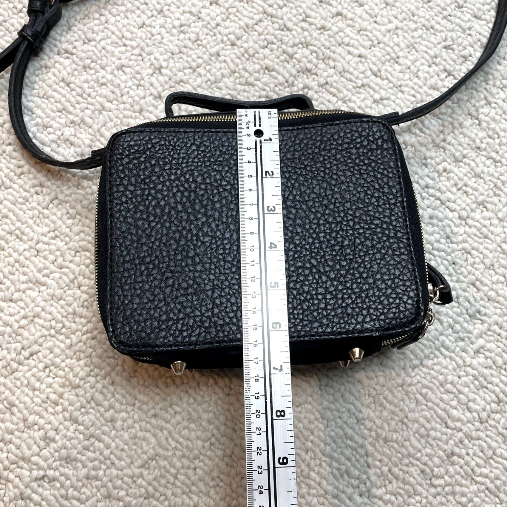 Vintage Street Level Clutch Bag Black PU Leather Shoulder Strap Zip Small Handbag Womens Purse Size ONE SIZE - 3 Thumbnail
