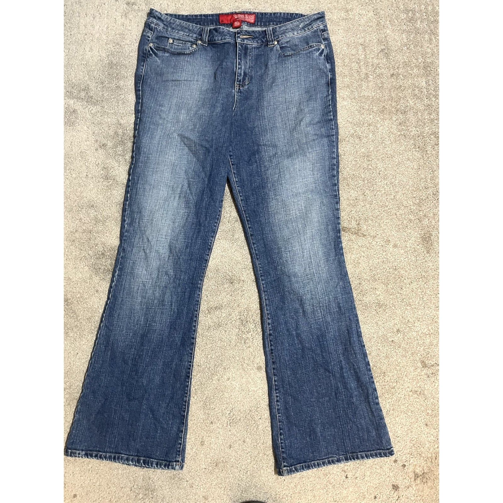 Guess GUESS Jeans Women’s Bootcut Stretch 34x32 Dark Denim 5-Pocket Cotton Blend Spandex Jeans Womens Regular Rise High Inseam 32 Size 24" / US 00 / IT 34 - 3 Thumbnail