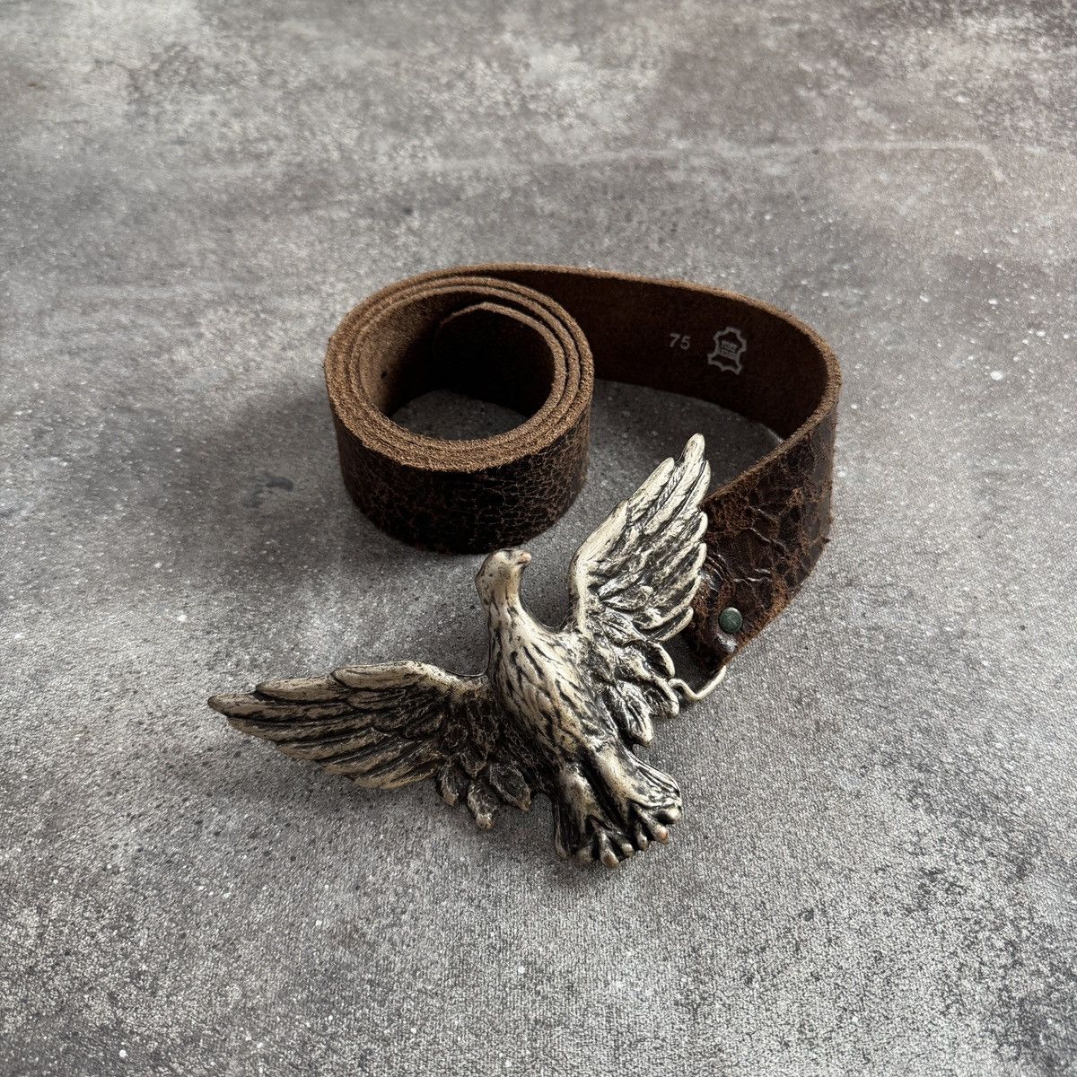 Hysteric Glamour Eagle Buckle Vintage Y2K Grunge Faded Real Leather Belt Size ONE SIZE - 2 Thumbnail