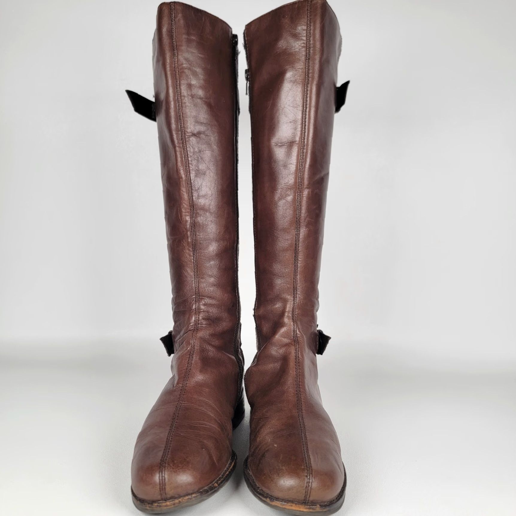 Vintage Aerosoles Boots Knee-High With Pride Faux Leather Brown 9.5 M Women Casual Zip Round Toe Shoes Size US 10 / IT 40 - 2 Thumbnail