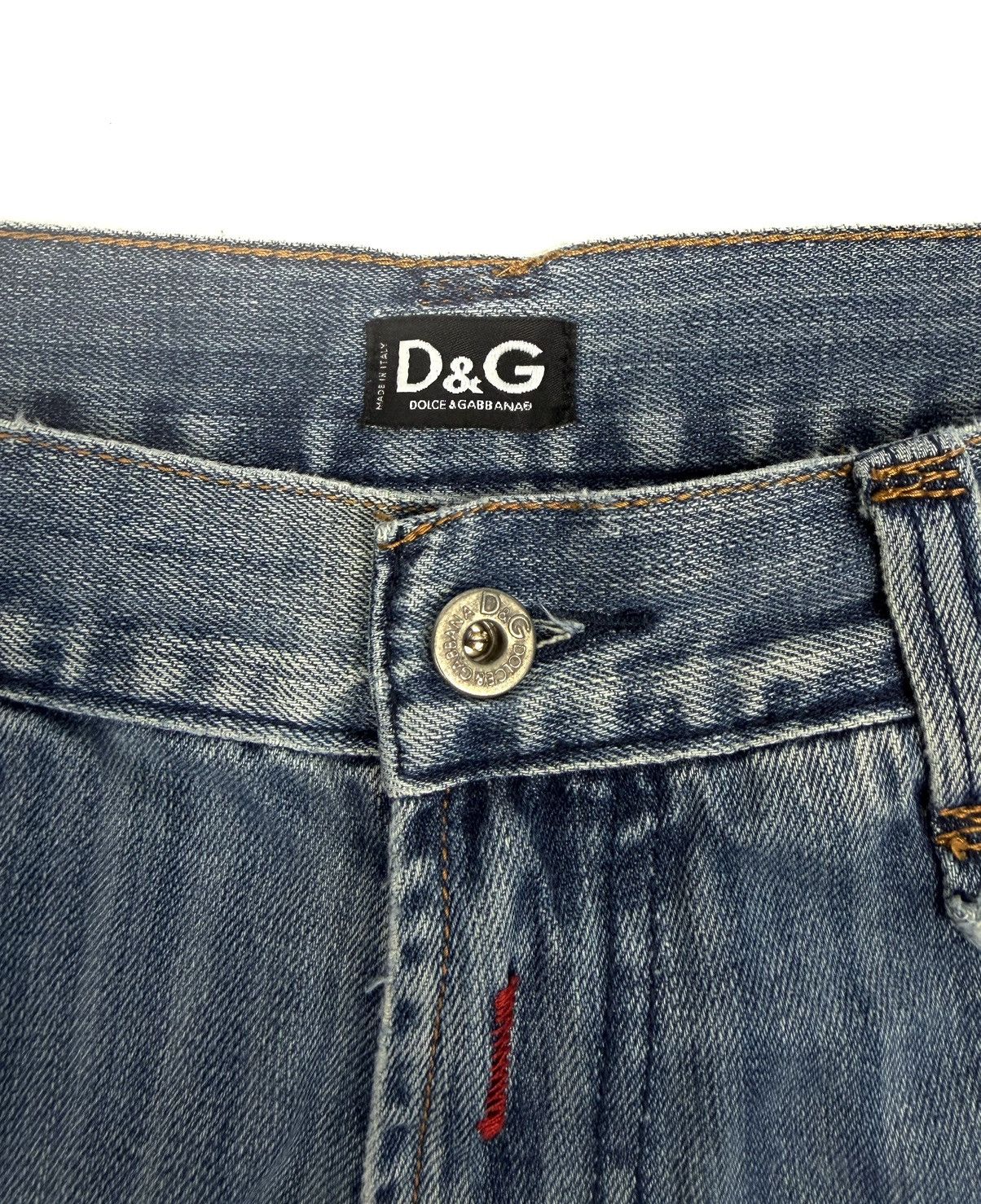 Dolce & Gabbana 00s Dolce & Gabbana Vintage Distressed Logo Jeans Blue Italy Size 34" / US 12 / IT 48 - 12 Thumbnail