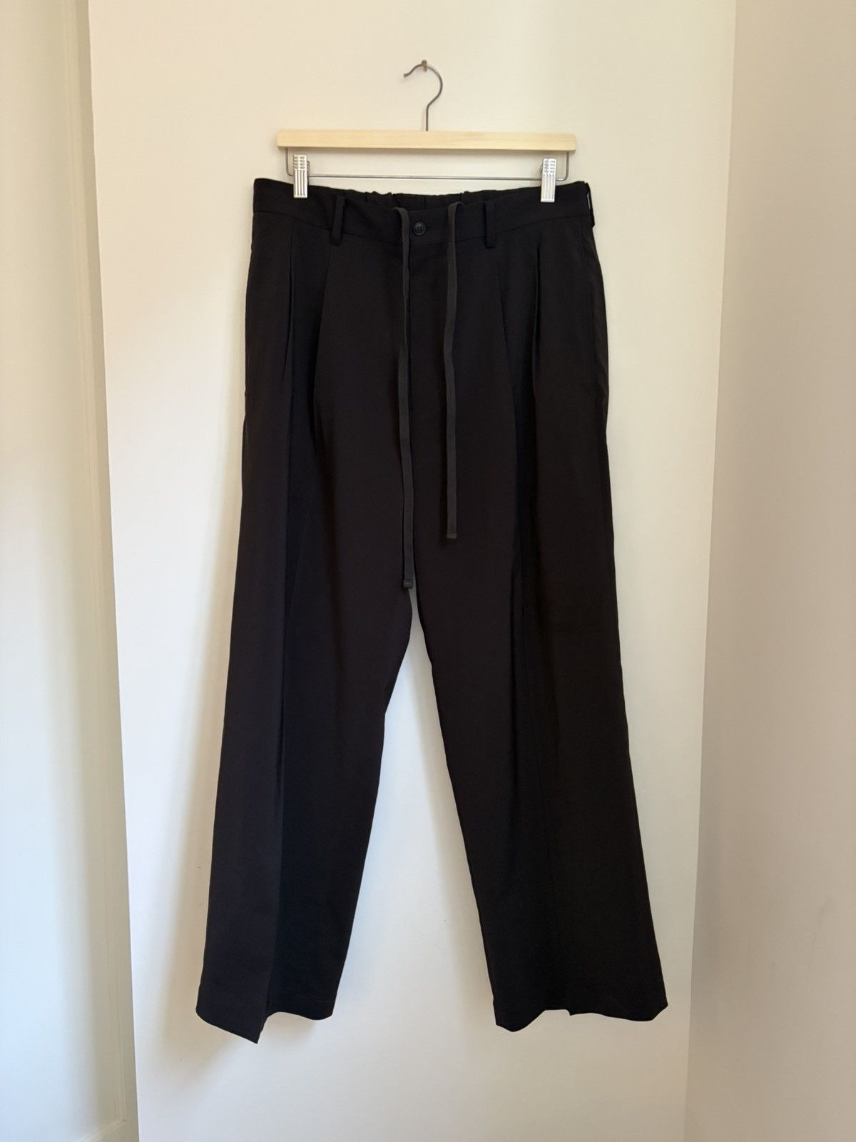 YOKO SAKAMOTO DOUBLE PLEATED TROUSERS, BROWN Size US 34 / EU 50 - 4 Thumbnail
