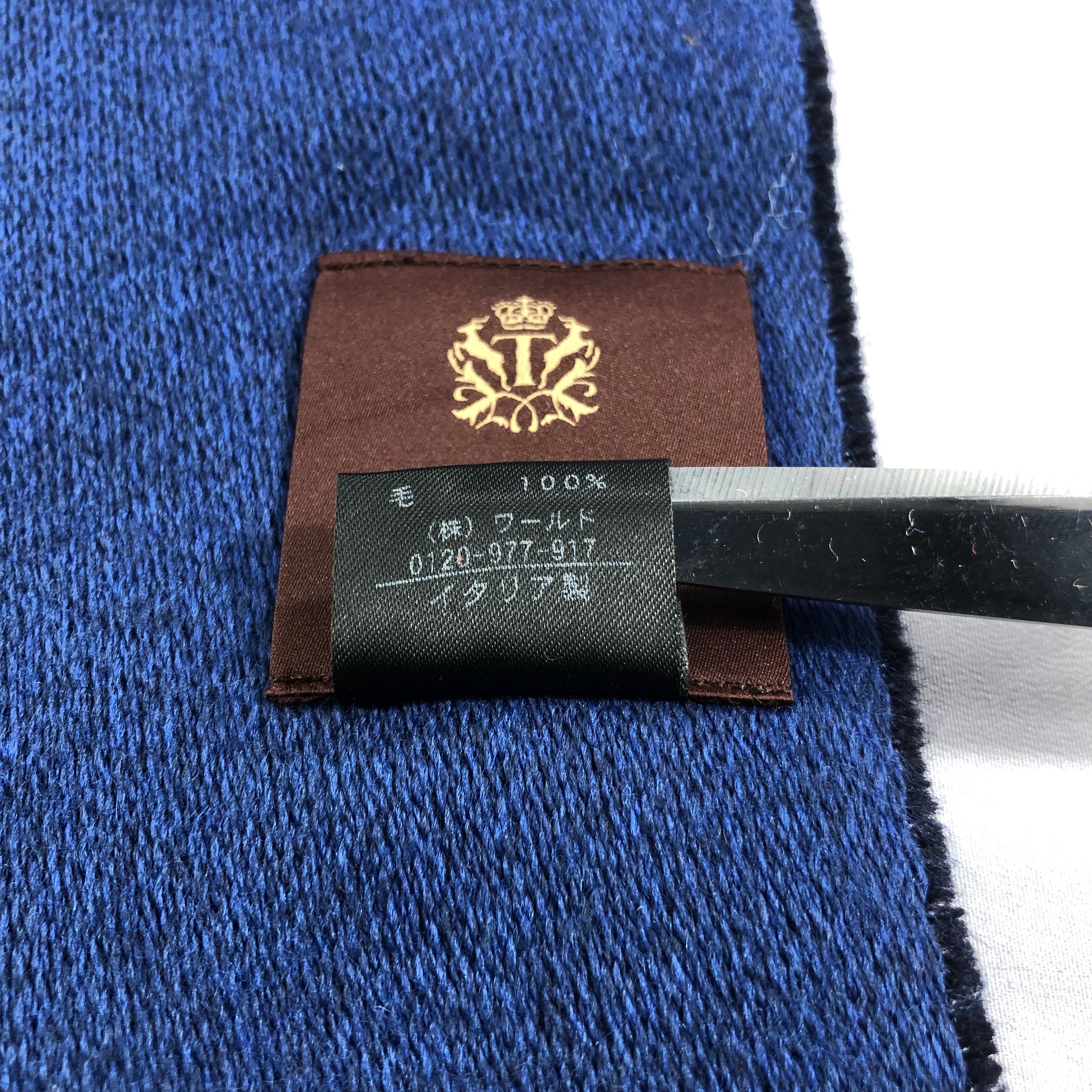 Takeo Kikuchi Takeo Kikuchi Blue Wool Scarf Muffler V1383 Size ONE SIZE - 5 Thumbnail