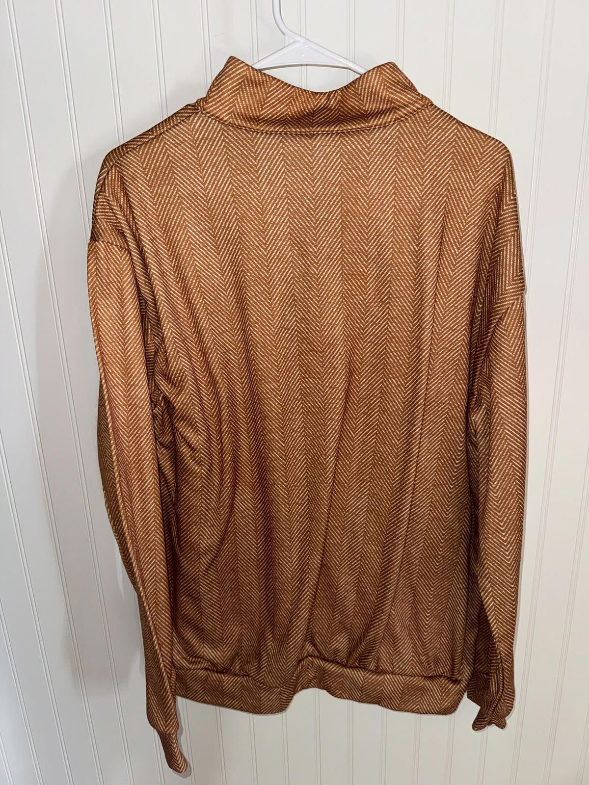 Unknown London Men's Brown Herringbone Pullover Jacket Size L Size US L / EU 52-54 / 3 - 2 Thumbnail