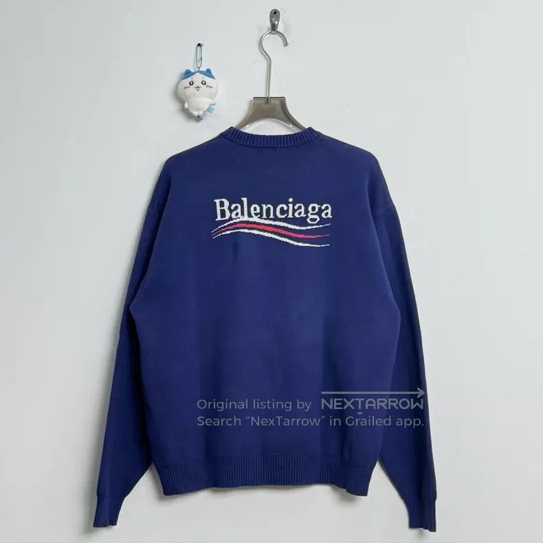 Balenciaga Balenciaga Blue Cola Logo Sweater S Size US S / EU 44-46 / 1 - 2 Thumbnail