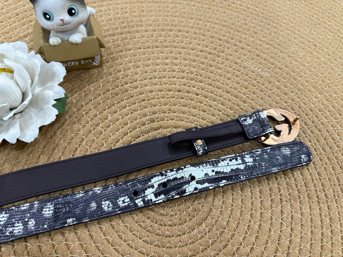 Gucci Skinny Embossed Leather Belt 85 Size ONE SIZE - 7 Thumbnail