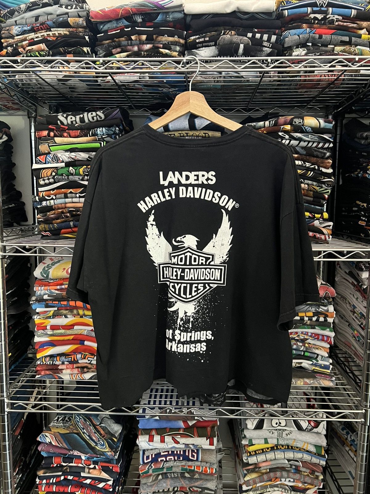 Harley Davidson 2009 H-D Landers Skull Lightning Thunder Cropped Y2K Tee Size US XL / EU 56 / 4 - 2 Thumbnail