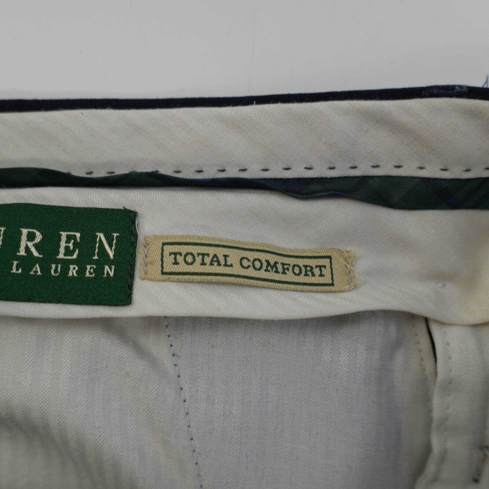 Lauren Ralph Lauren Lauren Ralph Lauren Total Comfort Wool Blue Flat Front 34/30 Size 34R - 6 Thumbnail