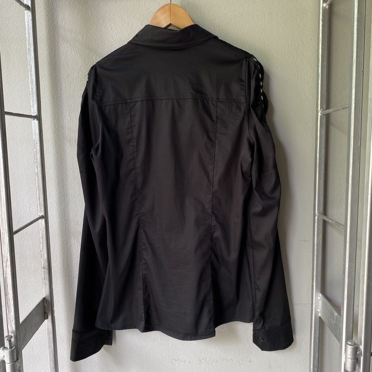 Designer GUARAPO Y2K Punk Black Shirt Studded Puff Shoulders Size M / US 6-8 / IT 42-44 - 9 Thumbnail