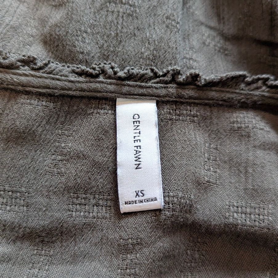 Other Gentle Fawn Emma Green Peasant Textured Blouse XS Size XS / US 0-2 / IT 36-38 - 4 Thumbnail