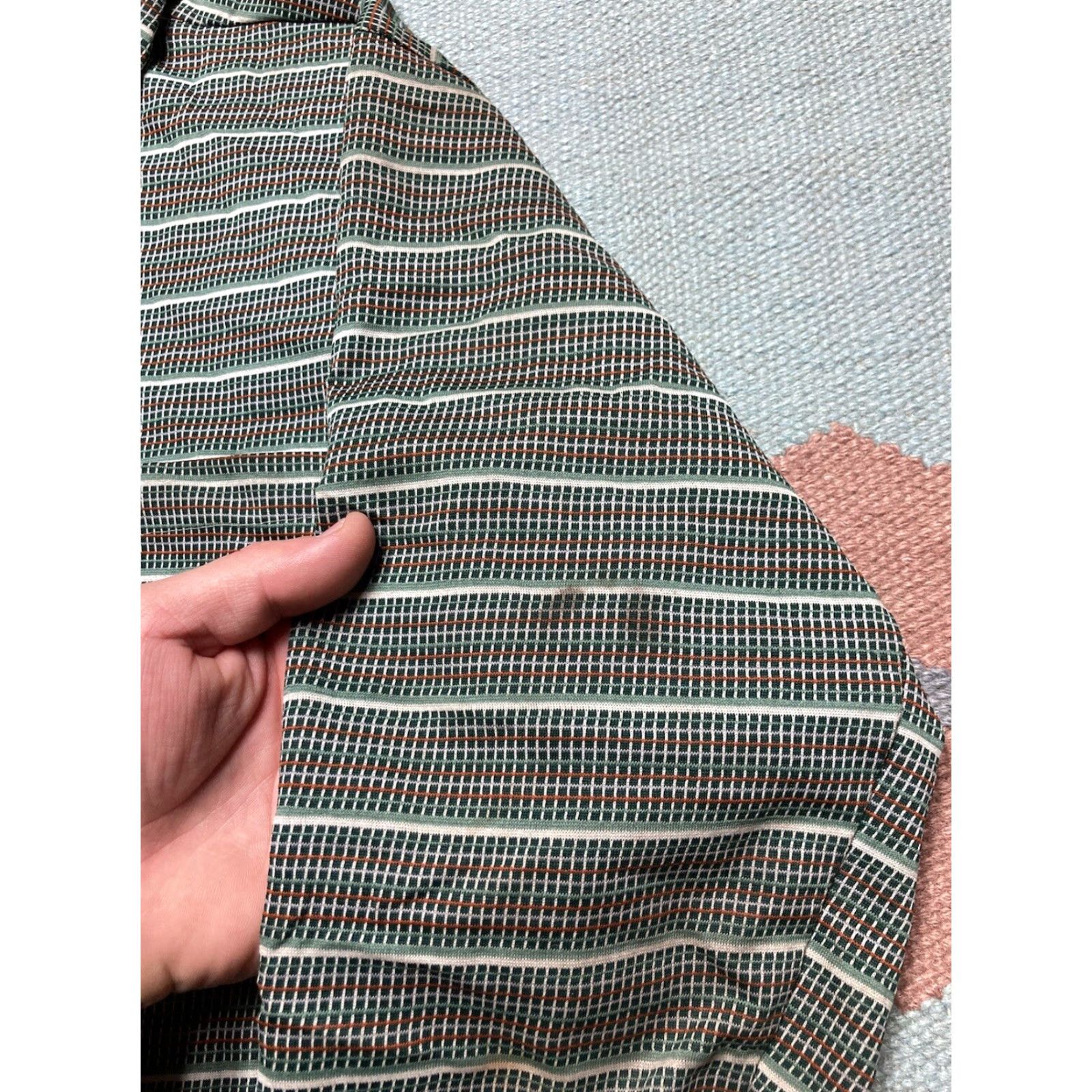Vintage VINTAGE Challenger Button-Up Shirt 70s Disco Green Long Sleeve S Small Mens Shirt Collared Polyester Daggar Collar Size US S / EU 44-46 / 1 - 2 Thumbnail