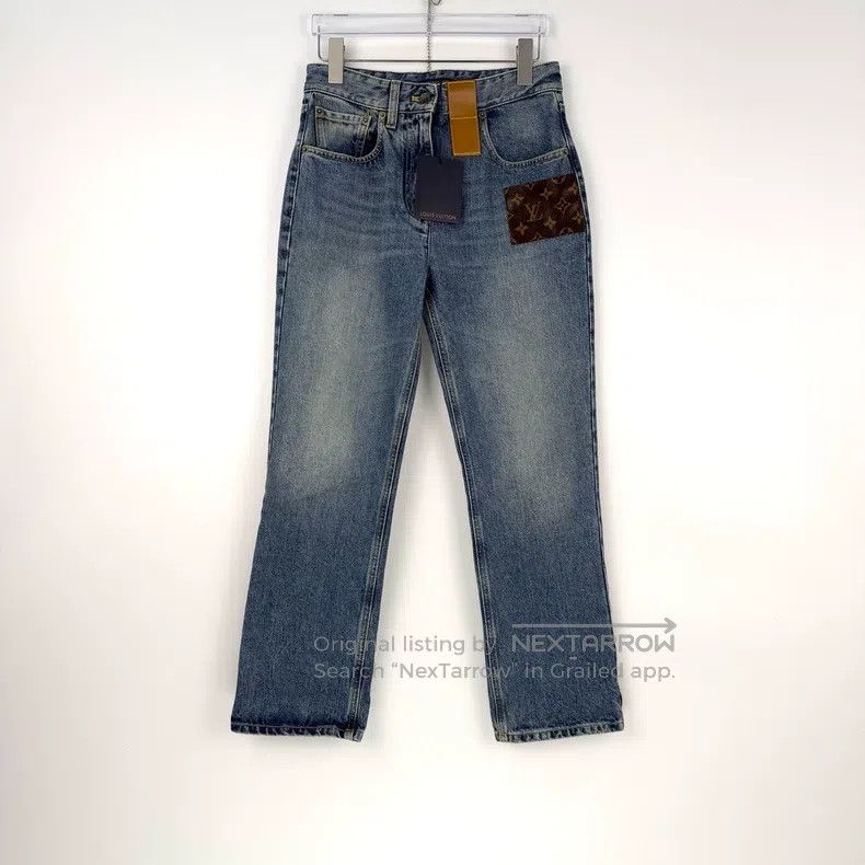 Louis Vuitton Louis Vuitton Washed blue presbyopic leather label jeans Size US 36 / EU 52 - 3 Thumbnail