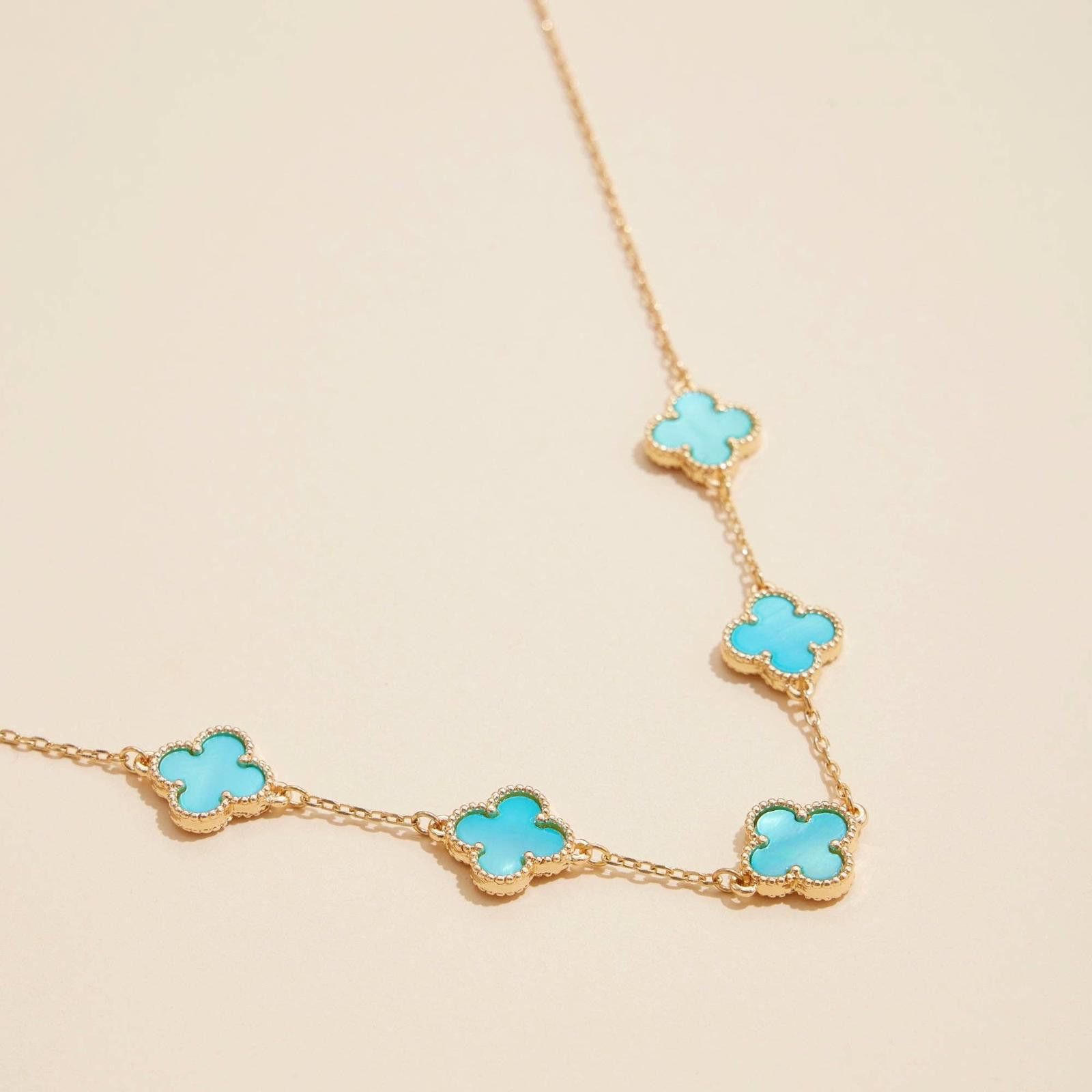 Other Gold Chain Clover Necklace with Shell Inlay Charms Size ONE SIZE - 11 Thumbnail