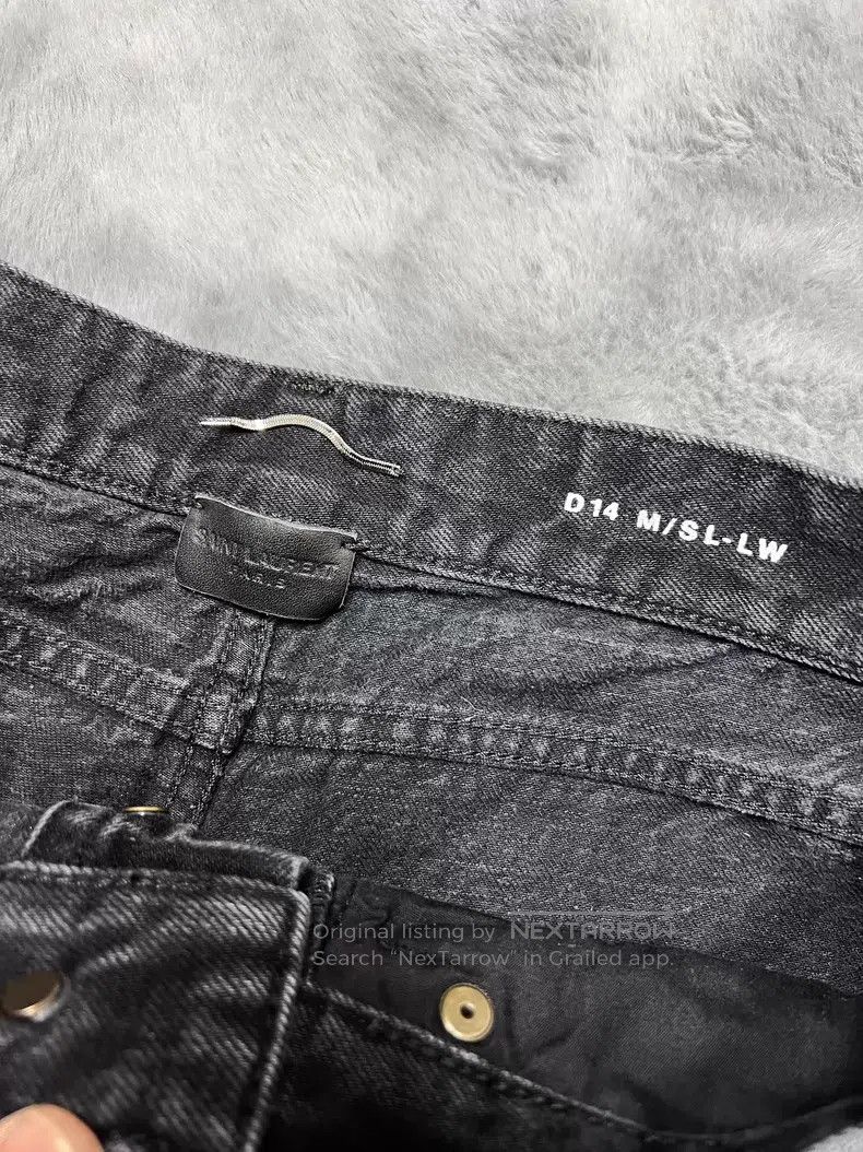 Saint Laurent Paris Saint Laurent Paris Smoke Black Water Ripple Slim Straight Size US 31 - 3 Thumbnail