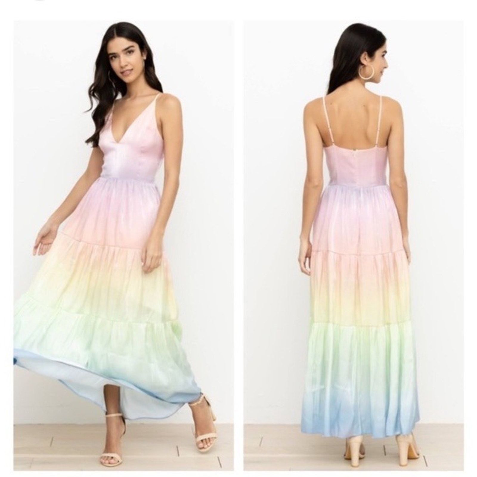 Other YUMI KIM Sullivan Tiered Maxi Dress Rainbow Ombré XS Size XS / US 0-2 / IT 36-38 - 1 Thumbnail