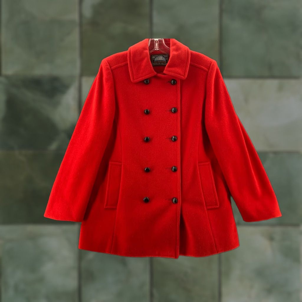 Mackintosh VTG Mackintosh Coat Womens 12 Red Wool Overcoat Buttoned 80s 90s USA Made Vintage Limited Size XL / US 12-14 / IT 48-50 - 1 Thumbnail