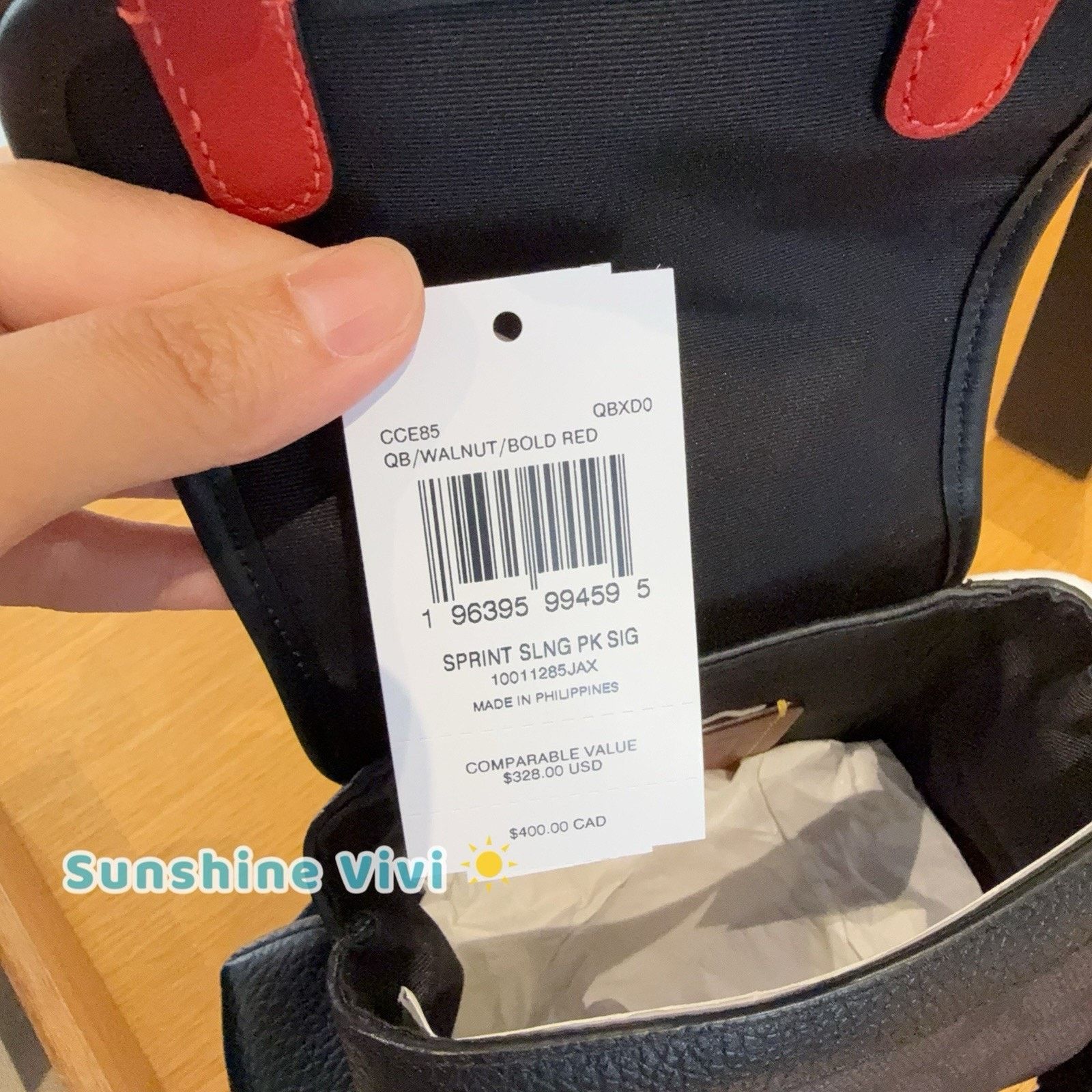Coach NWT Coach Sprint Sling Pack Walnut/Bold Red CCE85 Size ONE SIZE - 4 Thumbnail