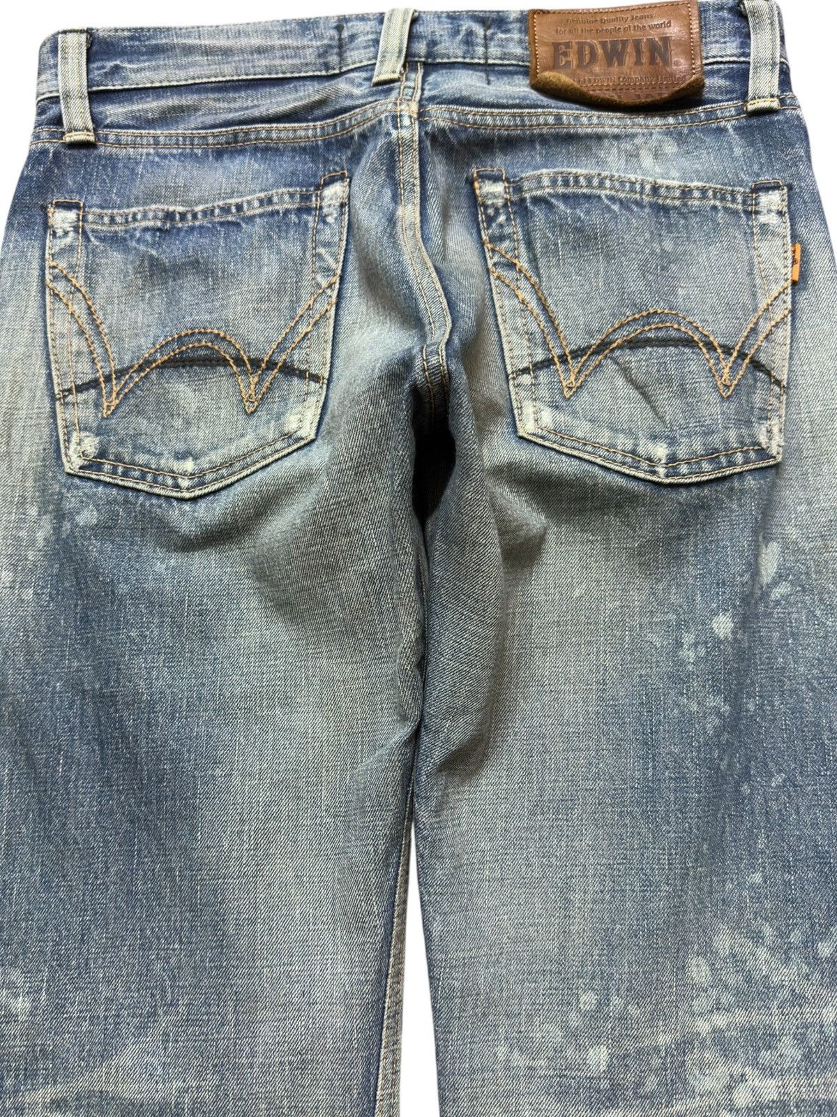 Edwin Vintage Edwin 503V Selvedge Faded Ripped Distressed Denim Size US 31 - 6 Thumbnail