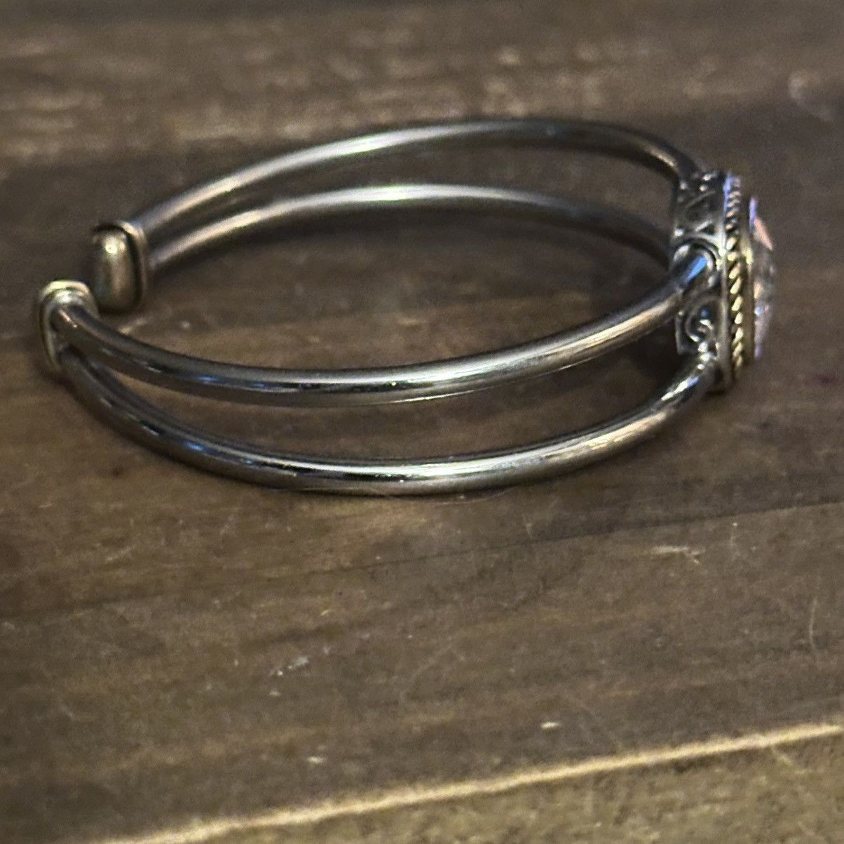 Other Silver tone cut out rhinestone cuff bangle bracelet Size ONE SIZE - 4 Thumbnail