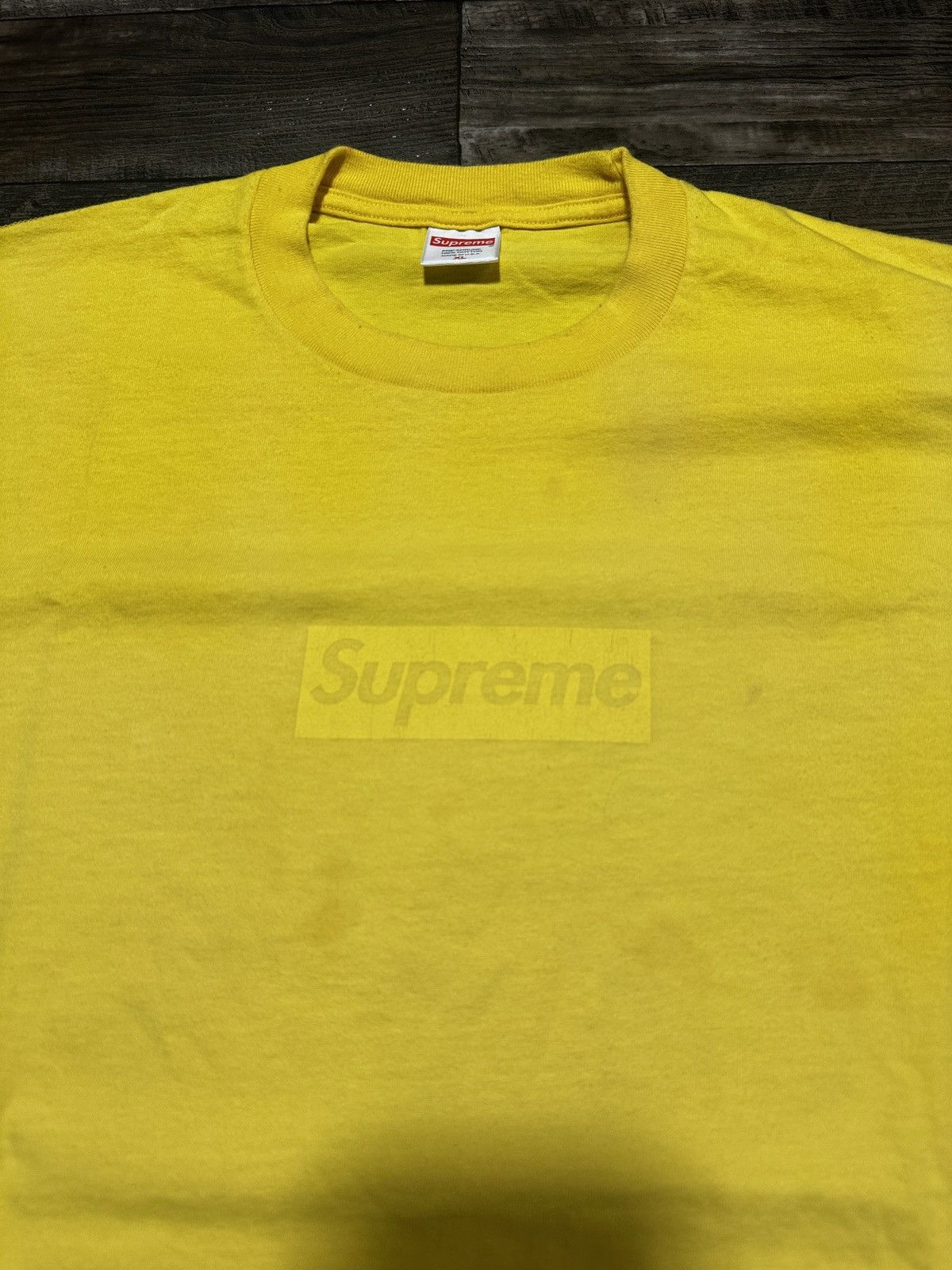 Supreme Tonal Box Logo Tee Yellow