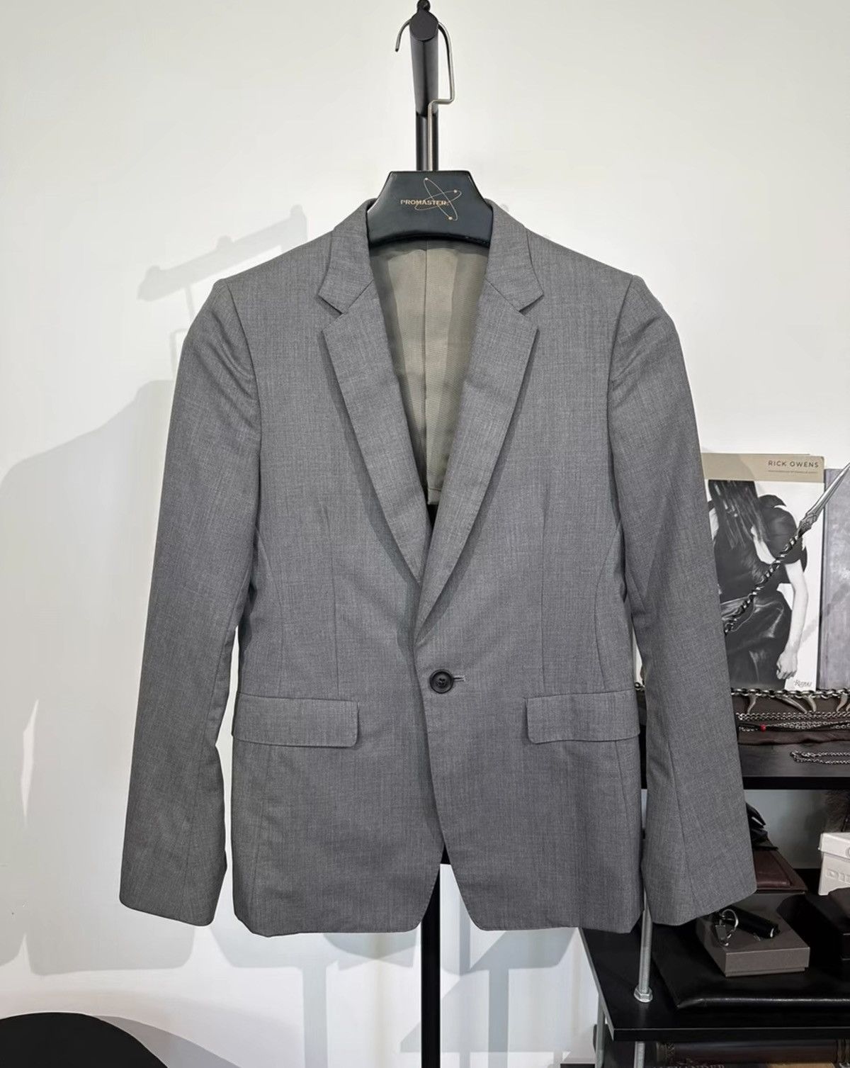Julius Julius_7 Grey Slim-Fit Wool Blazer Size US S / EU 44-46 / 1 - 1 Thumbnail