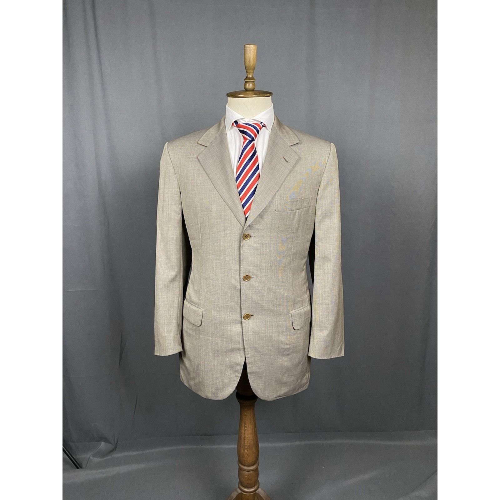 Brioni Brioni Men's Gray Wool Silk 3-Button Blazer Jacket Size 52 Size 52R - 3 Thumbnail