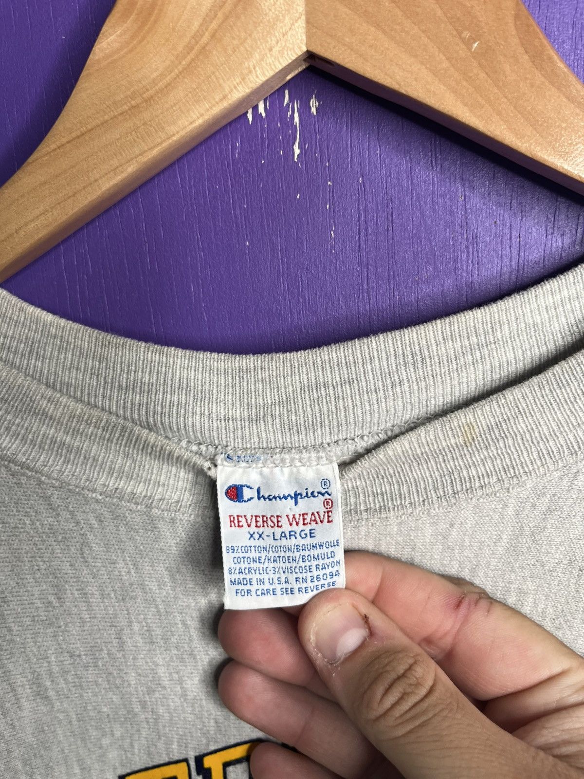 Champion × Vintage Vintage 90s Champion Notre dame reverse weave Size US XL / EU 56 / 4 - 4 Thumbnail