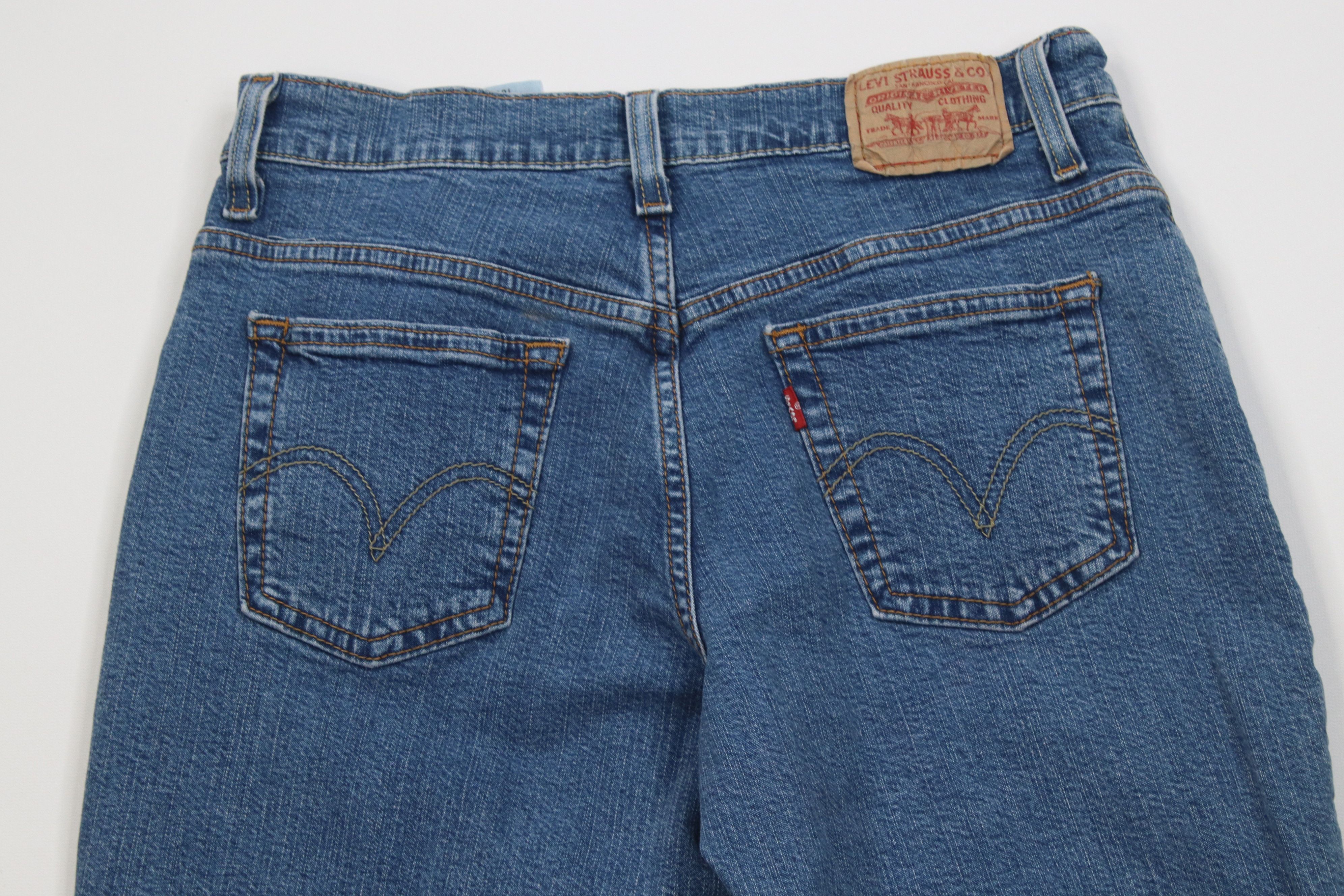 Levi's Vintage Y2K Levis 550 Boot Cut Flared Denim Jeans Stretch Size 32" / US 10 / IT 46 - 10 Thumbnail
