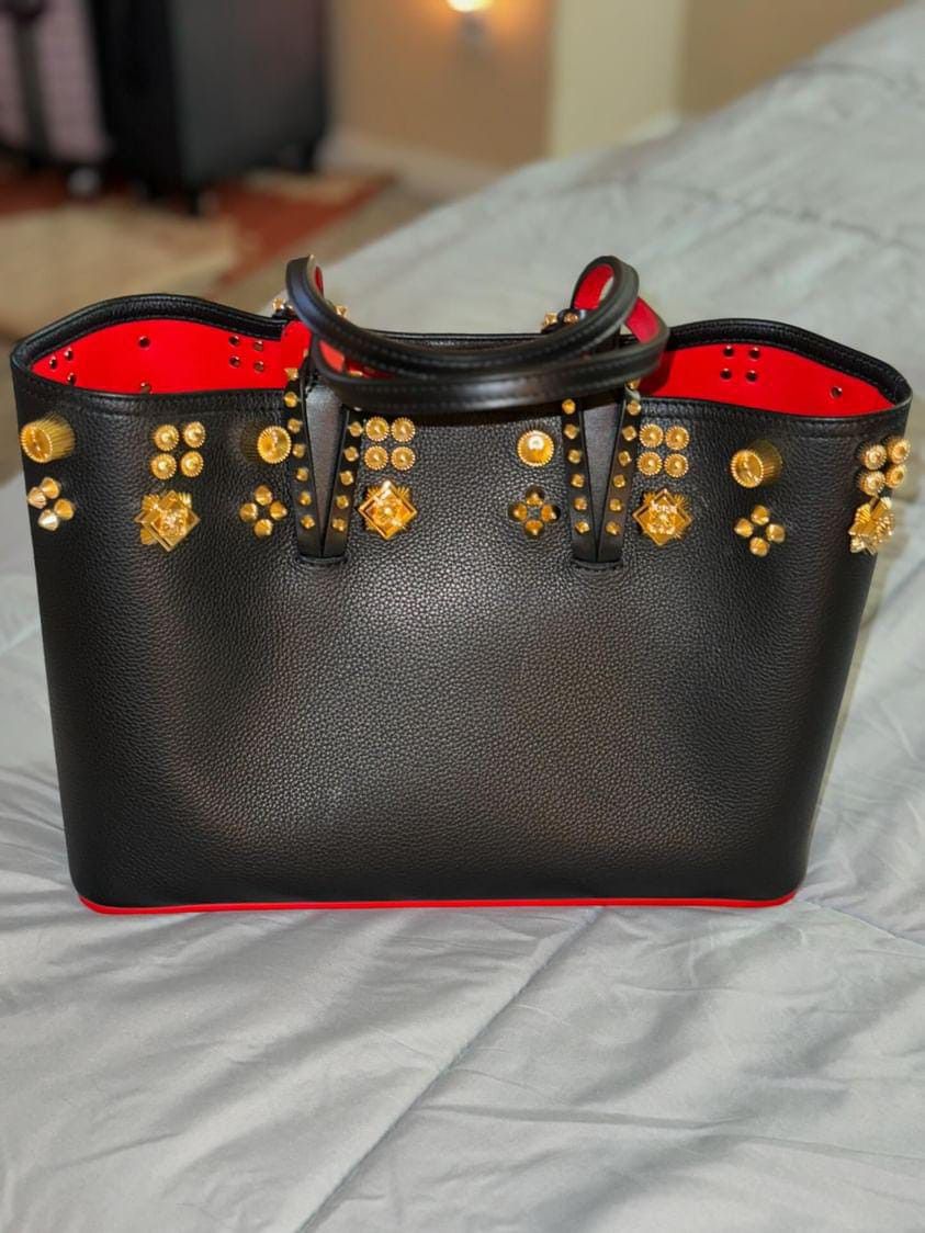 Christian Louboutin Calfskin Tote Bag in Black Size ONE SIZE - 7 Thumbnail