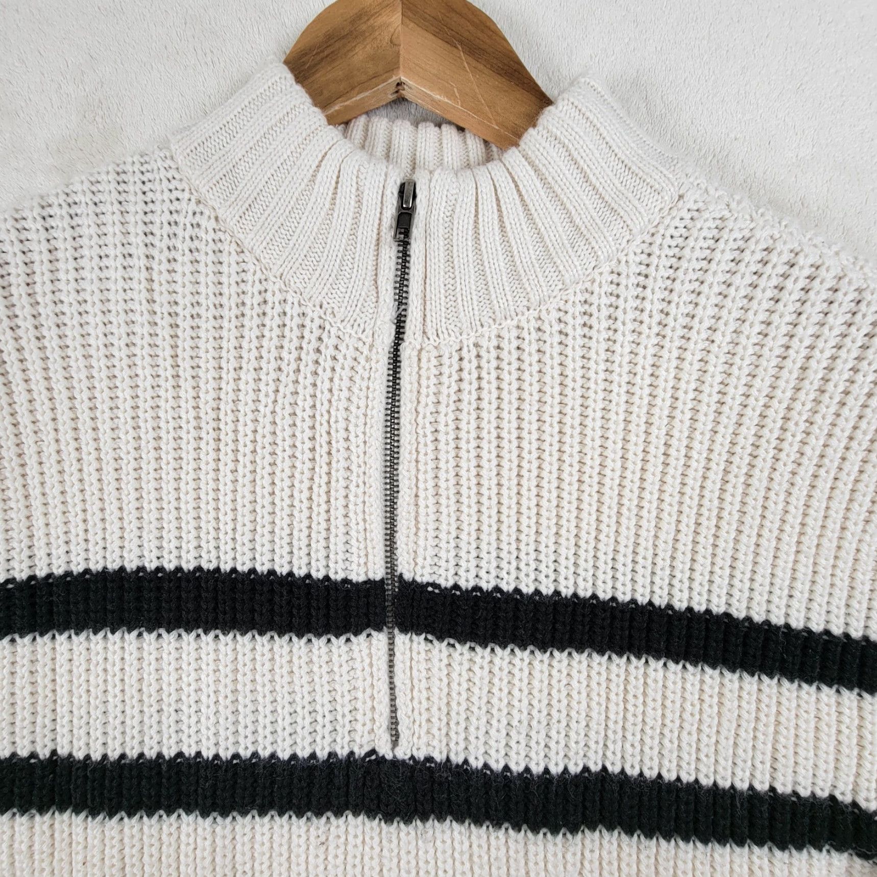 Sanctuary Sanctuary Striped Sweater Knit Women's Size M Black/White Raglan Sleeve Pullover Regular Colorful 1/4 Zip Mens Womens Girls Size M / US 6-8 / IT 42-44 - 2 Thumbnail