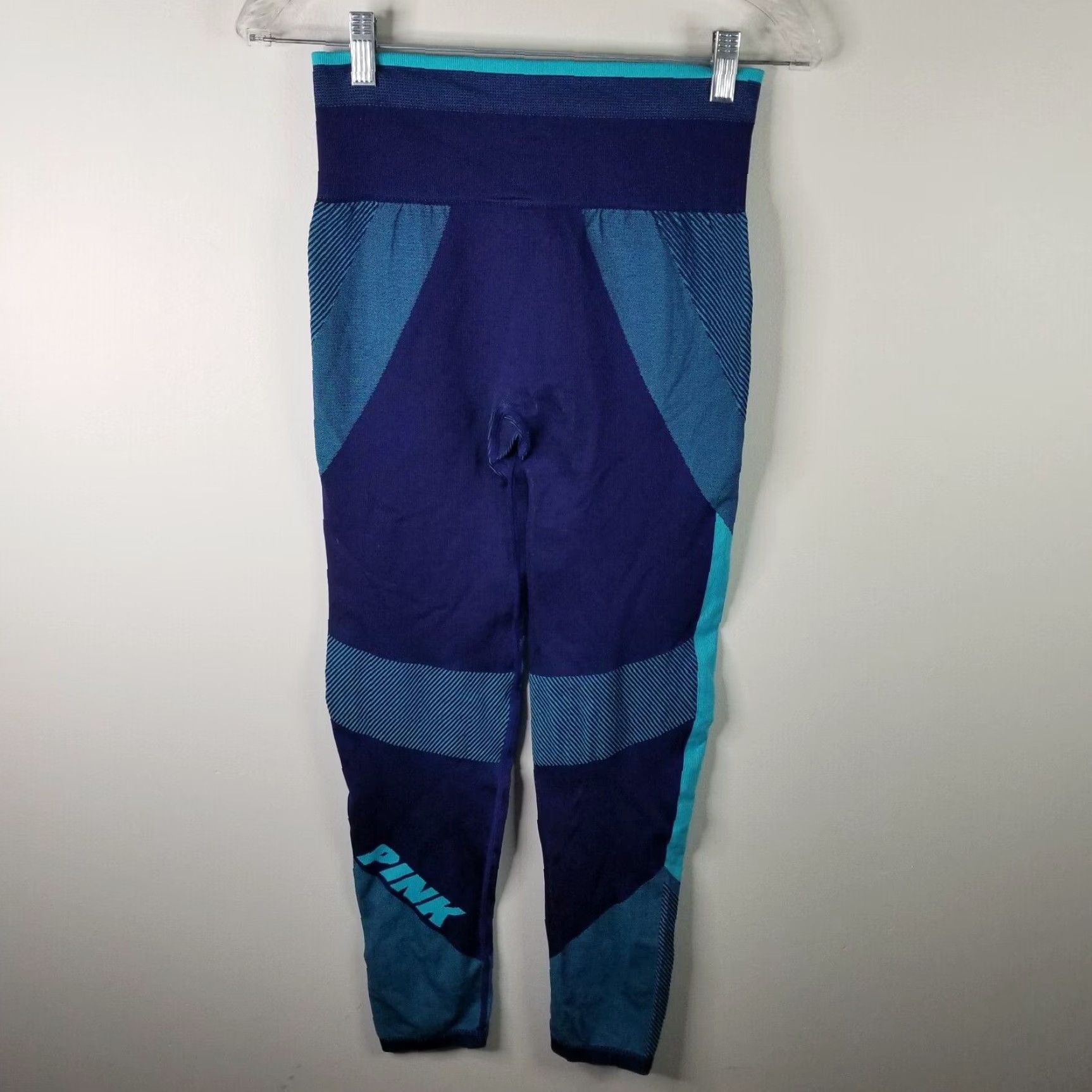 Pinko PINK Compression Yoga Pants Blue Striped Womens Size M Activewear Size 32" / US 10 / IT 46 - 4 Thumbnail