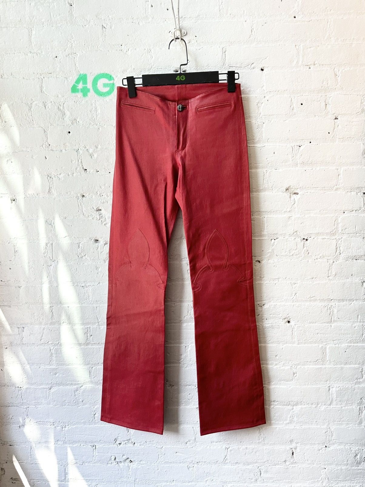 Chrome Hearts CHROME HEARTS RED LEATHER SZ 26-27 Size 25" / US 0 / IT 36 - 1 Thumbnail