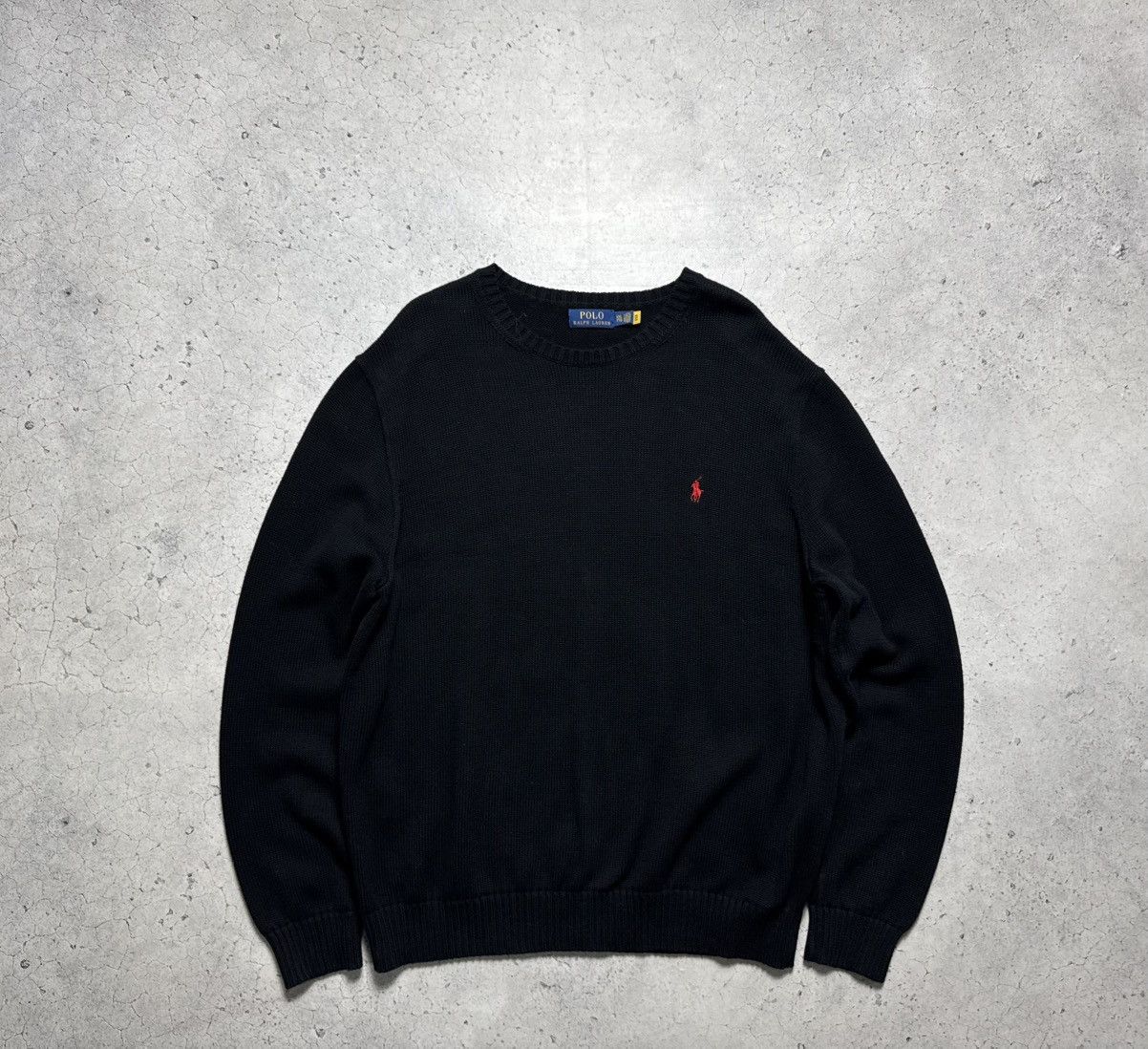 Polo Ralph Lauren Black Crew Neck Vintage Sweater