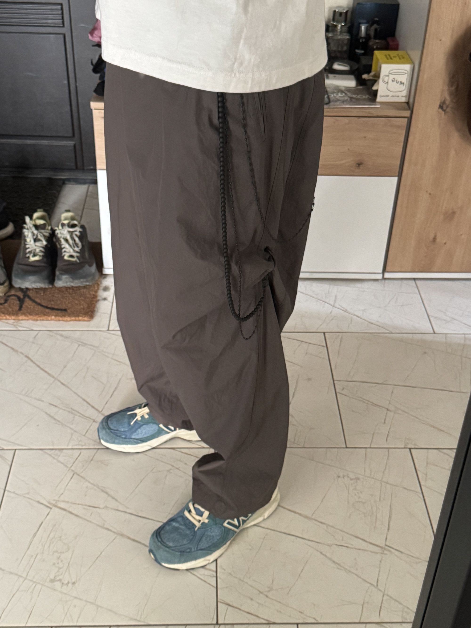 Hyein Seo Chained Wide Nylon Lightweight Pants Slate Grey Size 2 W28 Size US 28 / EU 44 - 4 Thumbnail