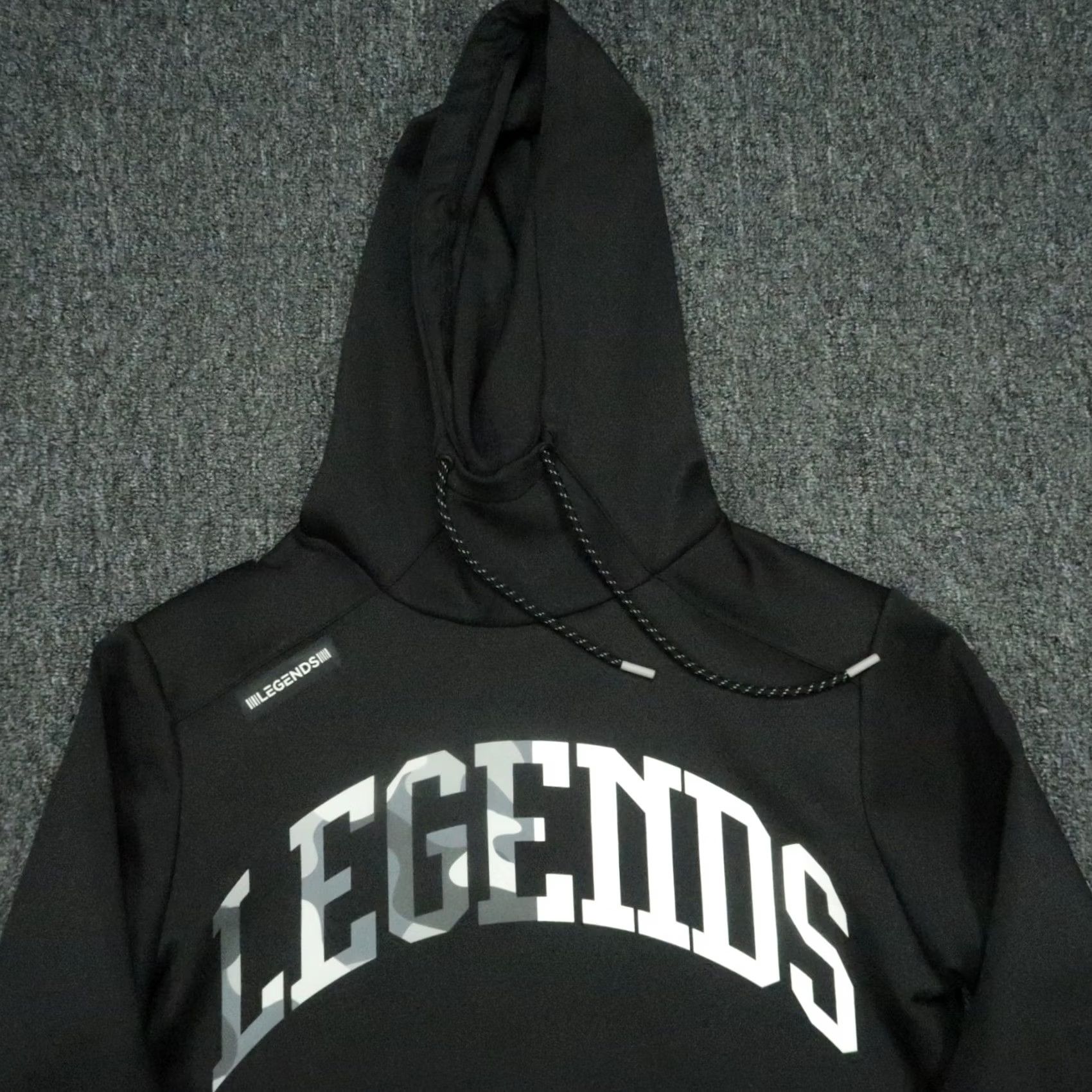 Vintage Legends Hoodie Mens Small Black Hawthorne Tech Spellout Pullover Hooded Shirt Size US S / EU 44-46 / 1 - 2 Thumbnail