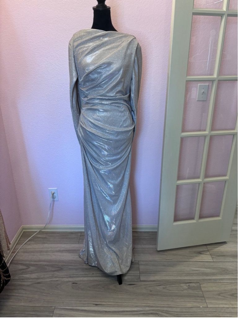 Betsey Johnson Women's Betsy & Adam Silver Long Dress Size 10 Size L / US 10 / IT 46 - 4 Thumbnail