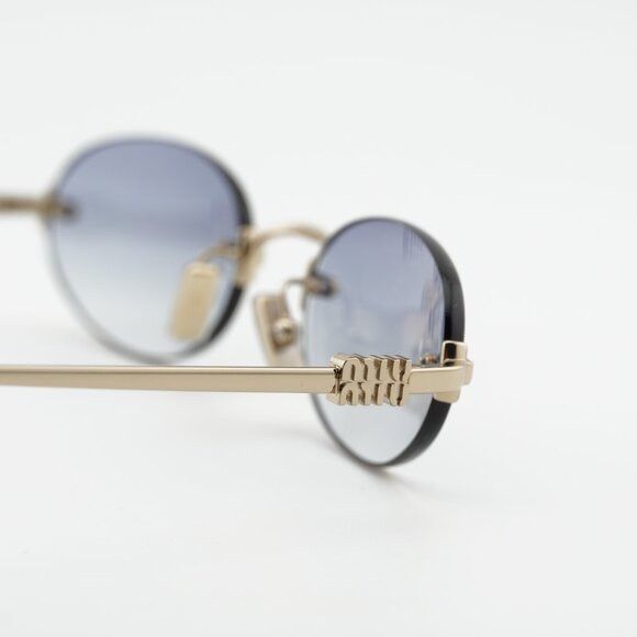 Miu Miu Miu Miu MUA54S ZVN80O Sunglasses Pale Gold Oval Frame Size ONE SIZE - 5 Thumbnail